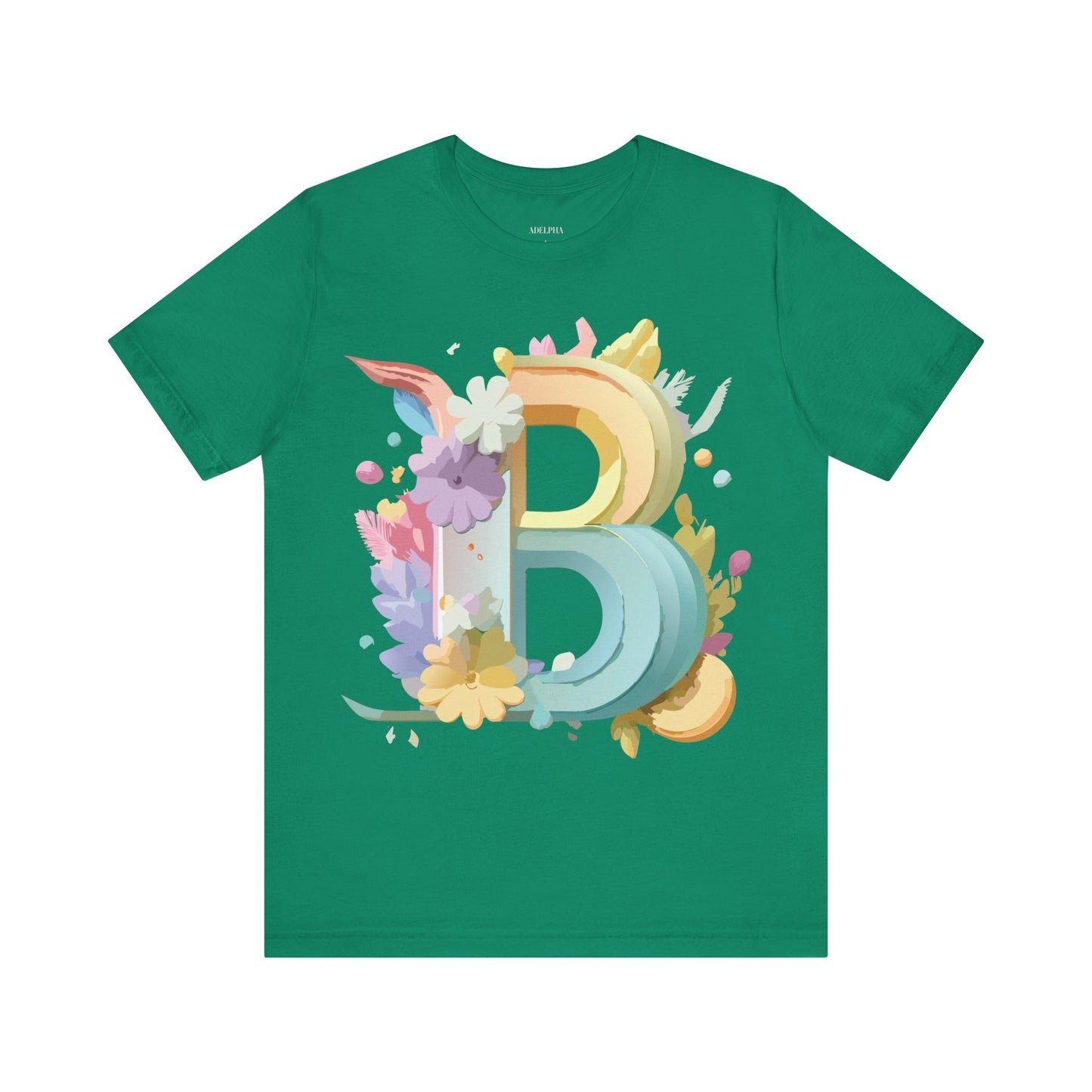 Natural Cotton Tee Shirt - Letters Collection - B Printify