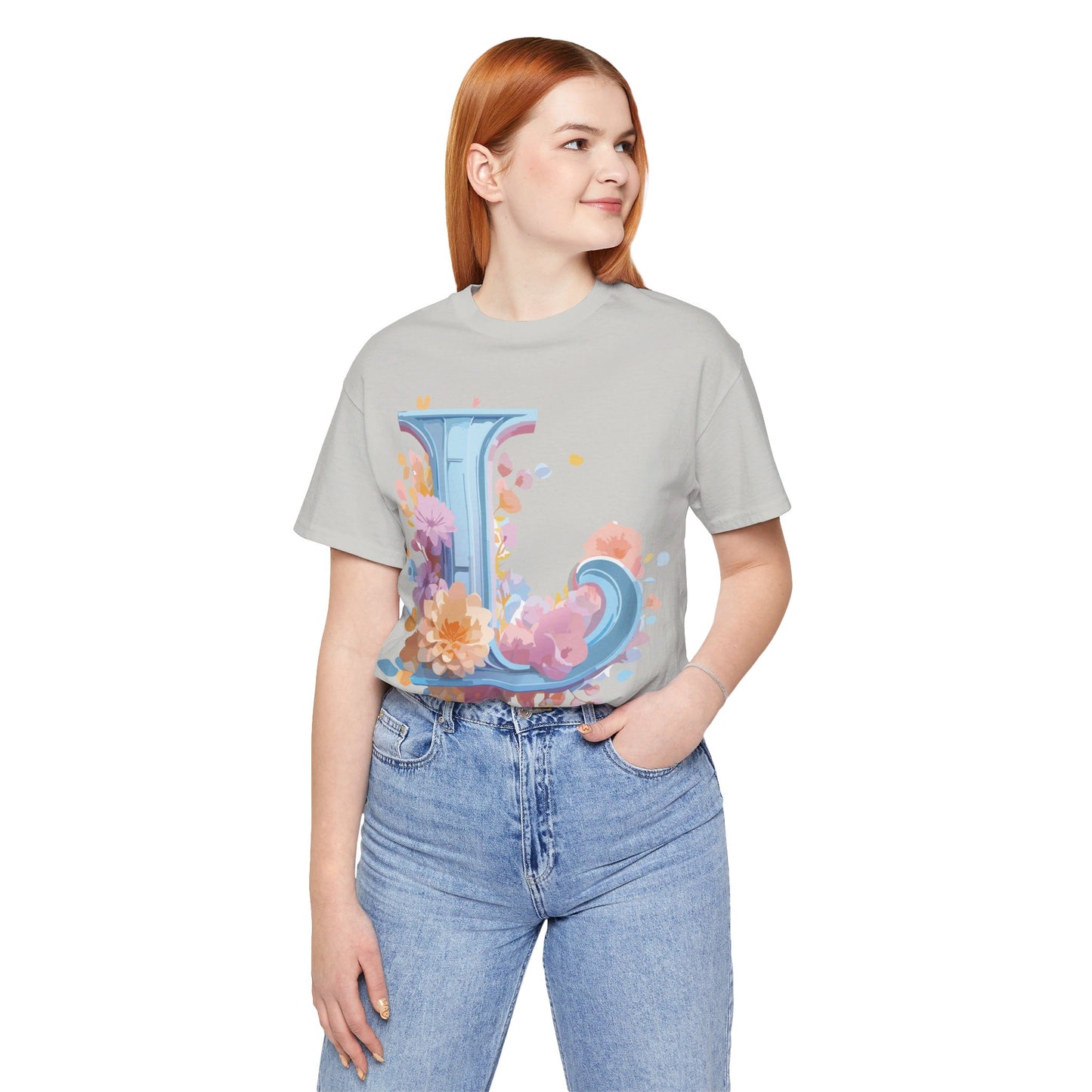 Natural Cotton Tee Shirt - Letters Collection - L Printify