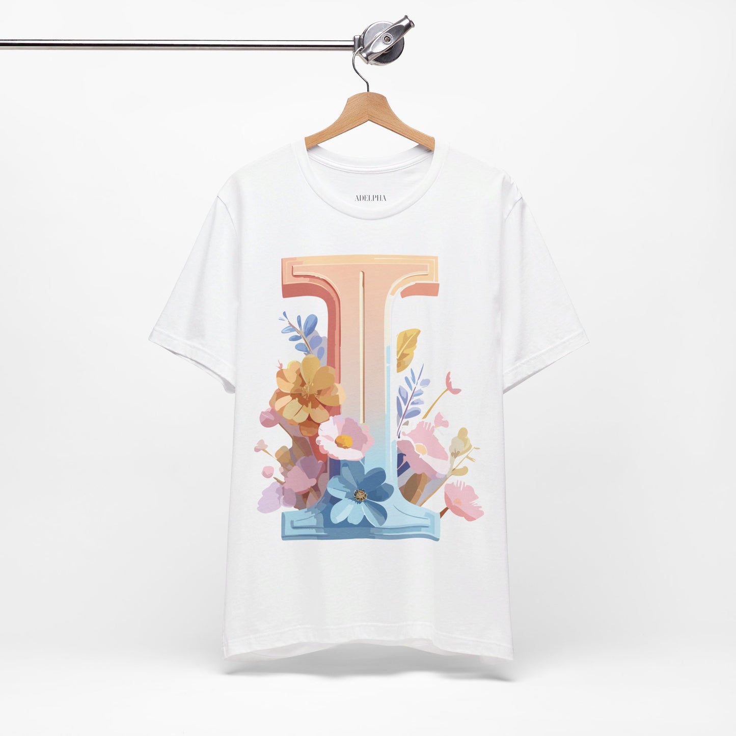 Natural Cotton Tee Shirt - Letters Collection - I Printify