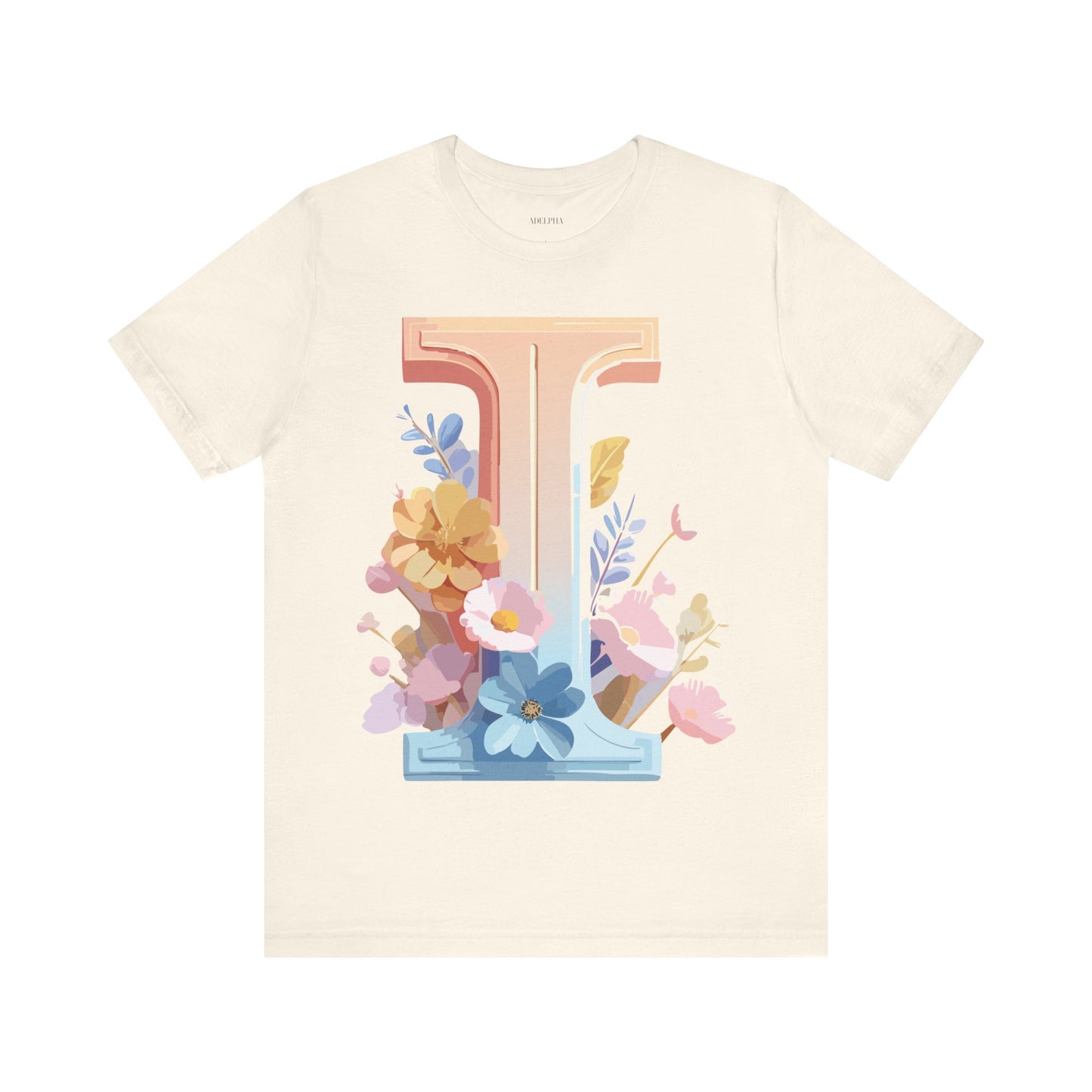Natural Cotton Tee Shirt - Letters Collection - I Printify