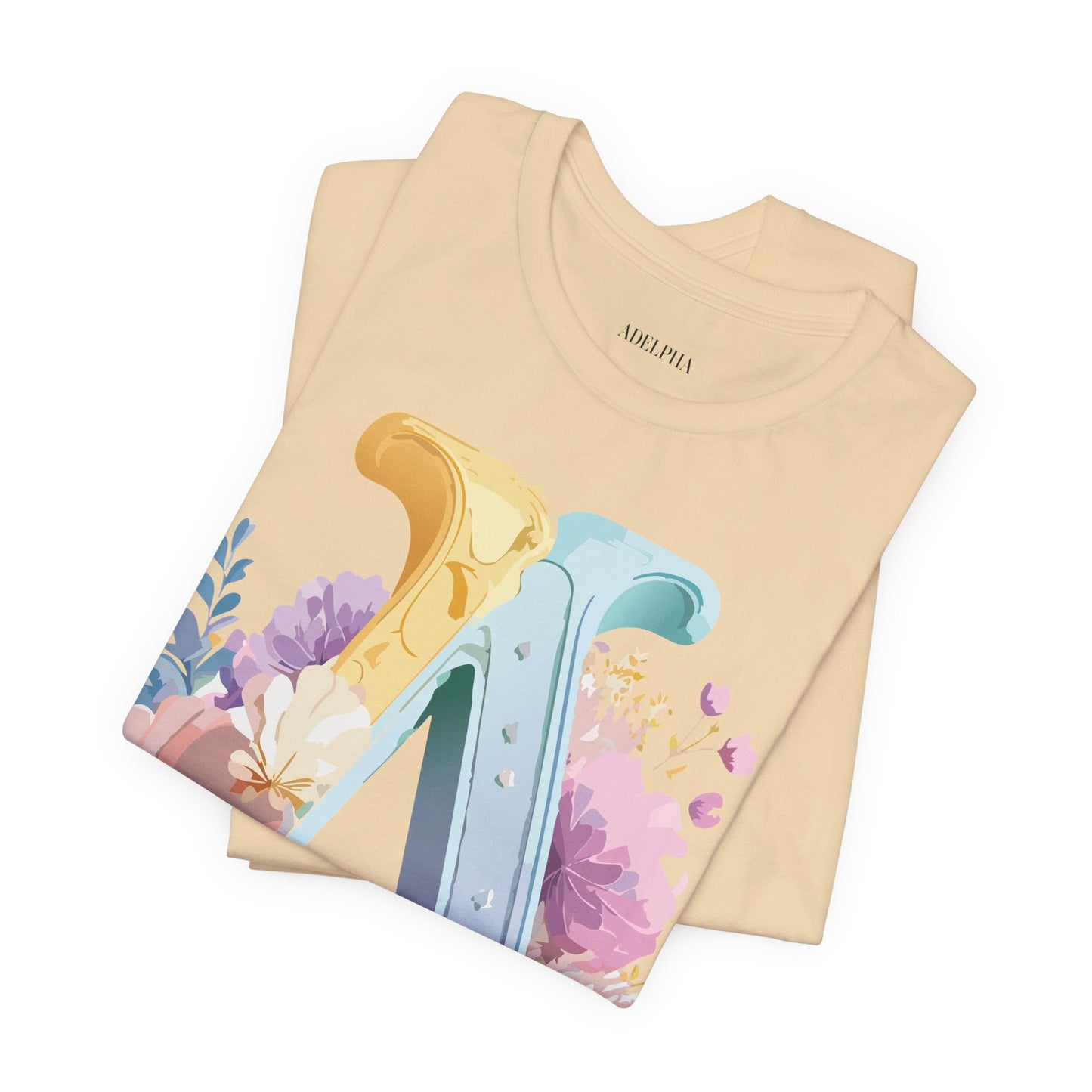Natural Cotton Tee Shirt - Letters Collection - A Printify