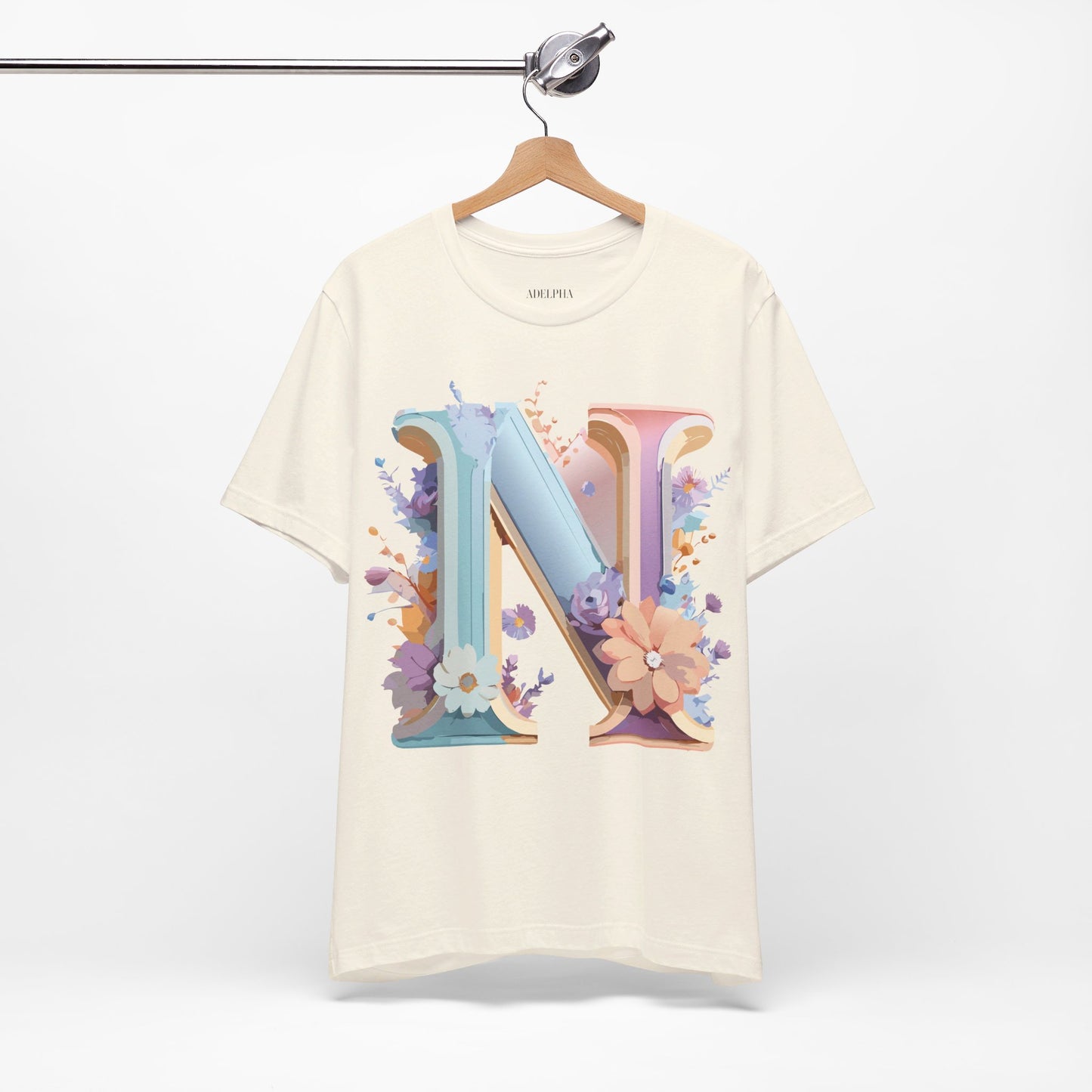 Natural Cotton Tee Shirt - Letters Collection - N Printify