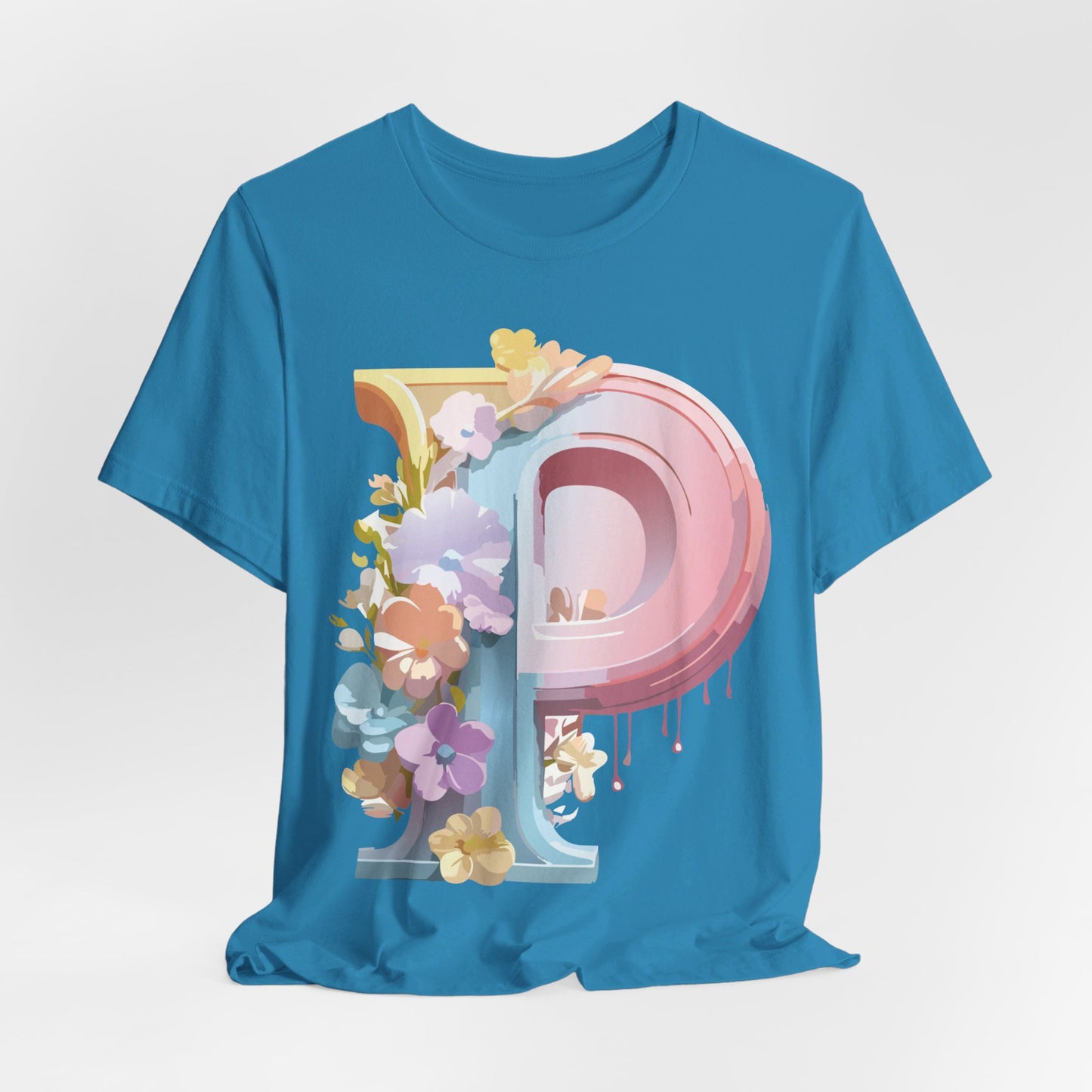 Natural Cotton Tee Shirt - Letters Collection - P Printify