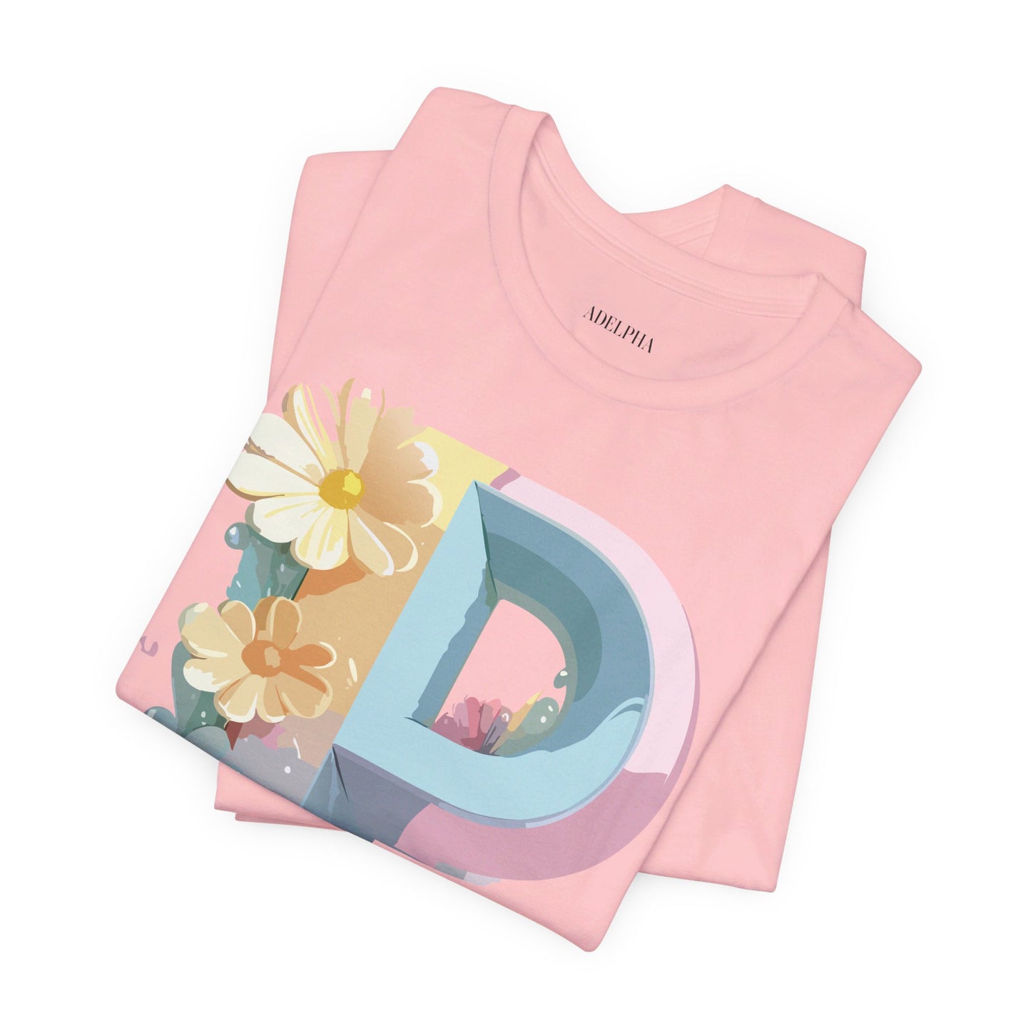 Natural Cotton Tee Shirt - Letters Collection - P Printify