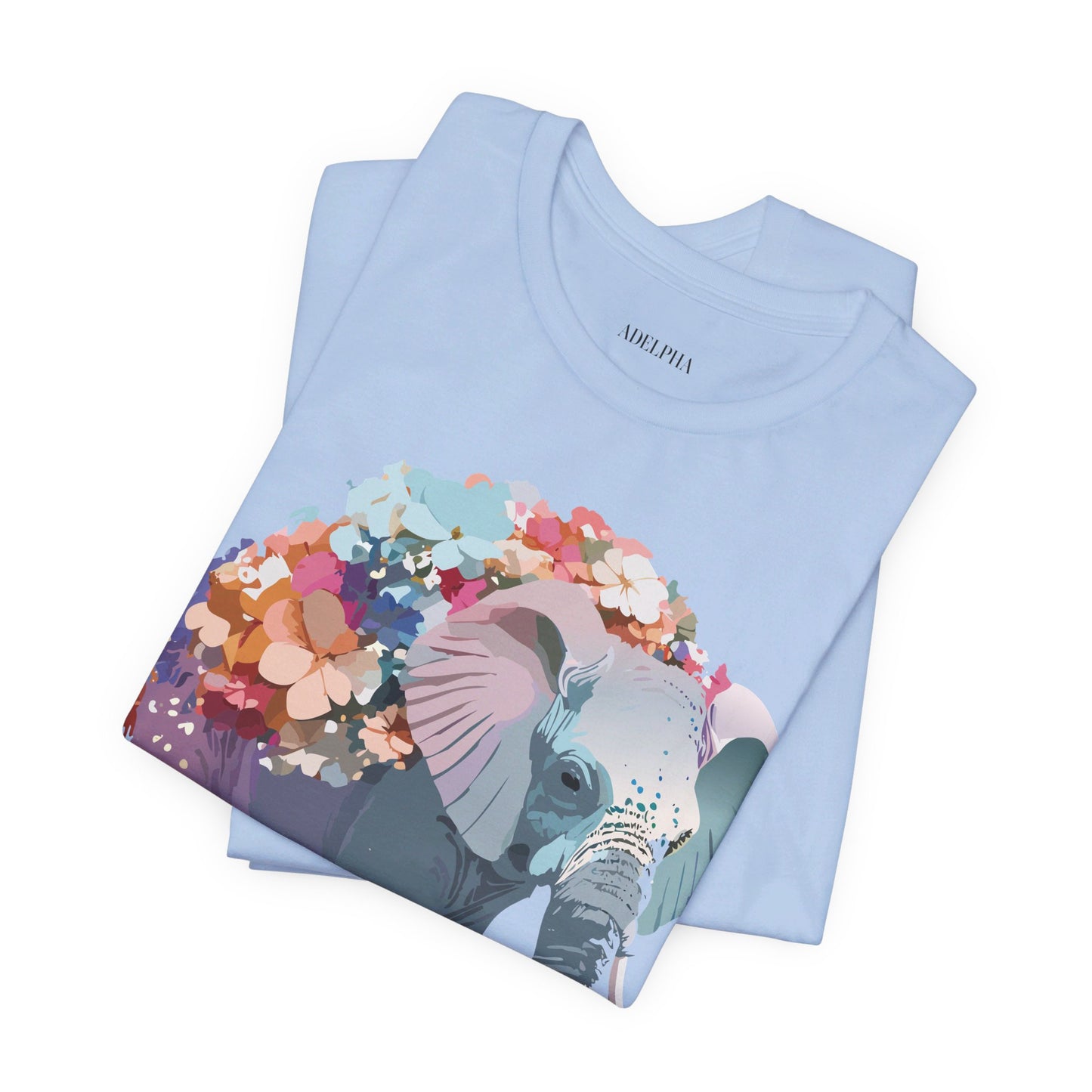 Natural Cotton Tee Shirt with Elephant Printify