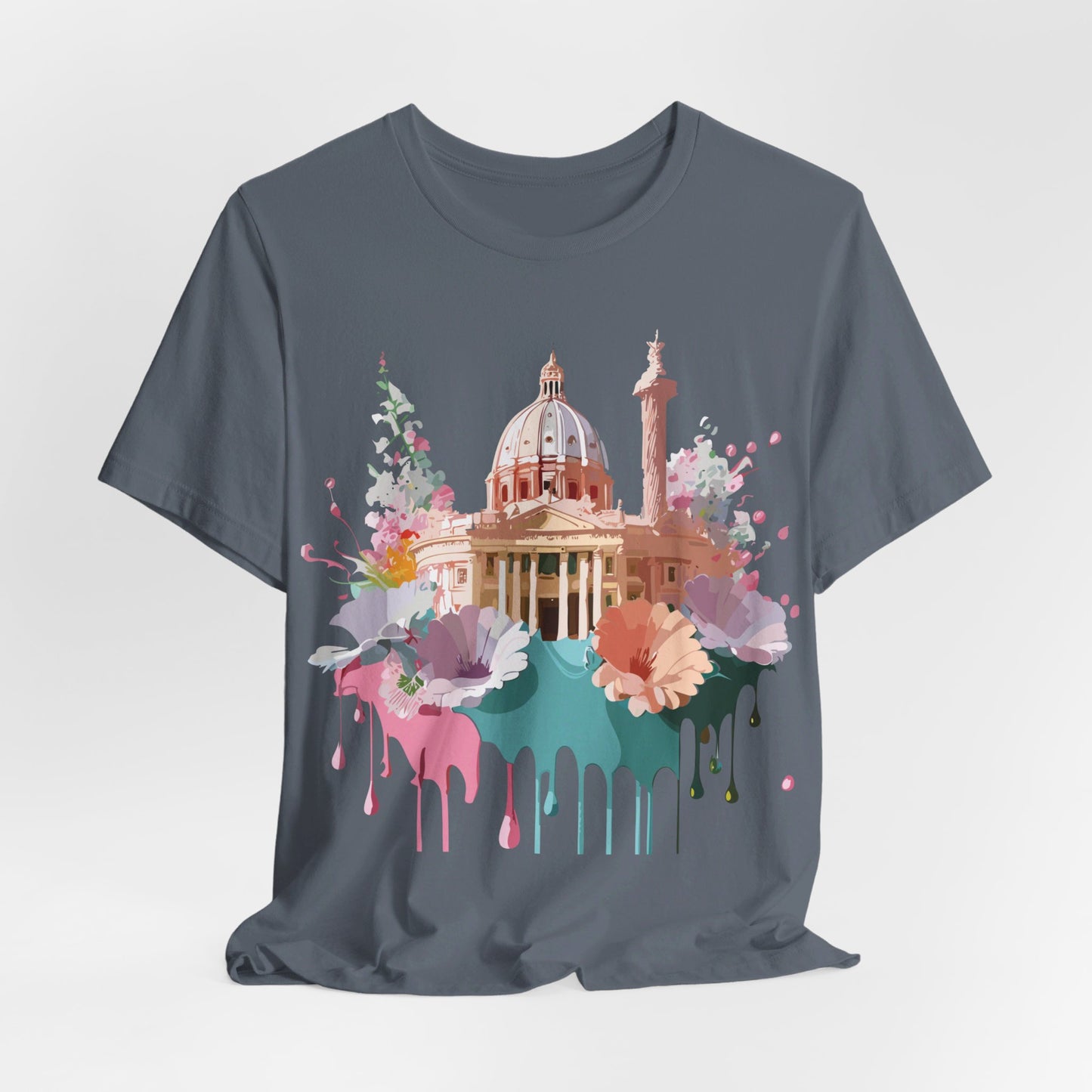 Natural Cotton Tee Shirt - Beautiful Places Collection - Rome Printify