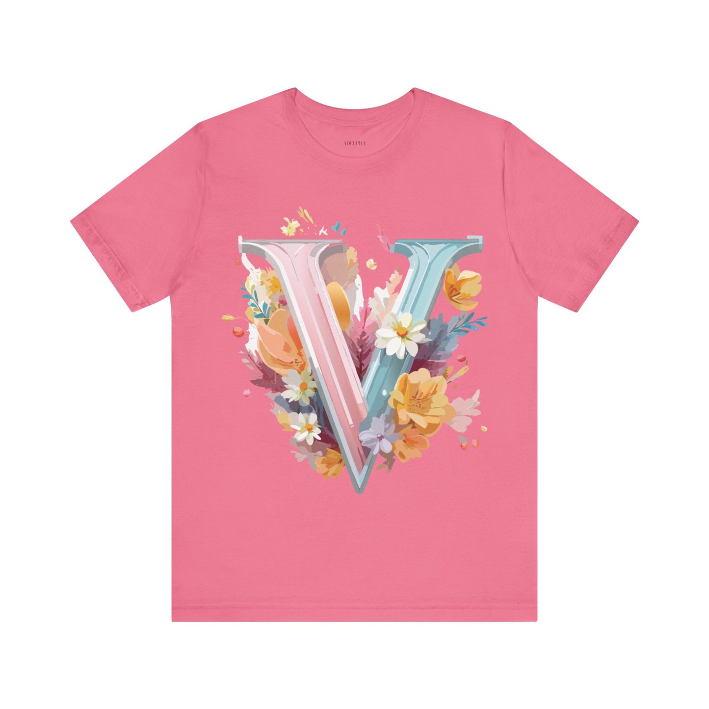 Natural Cotton Tee Shirt - Letters Collection - V Printify