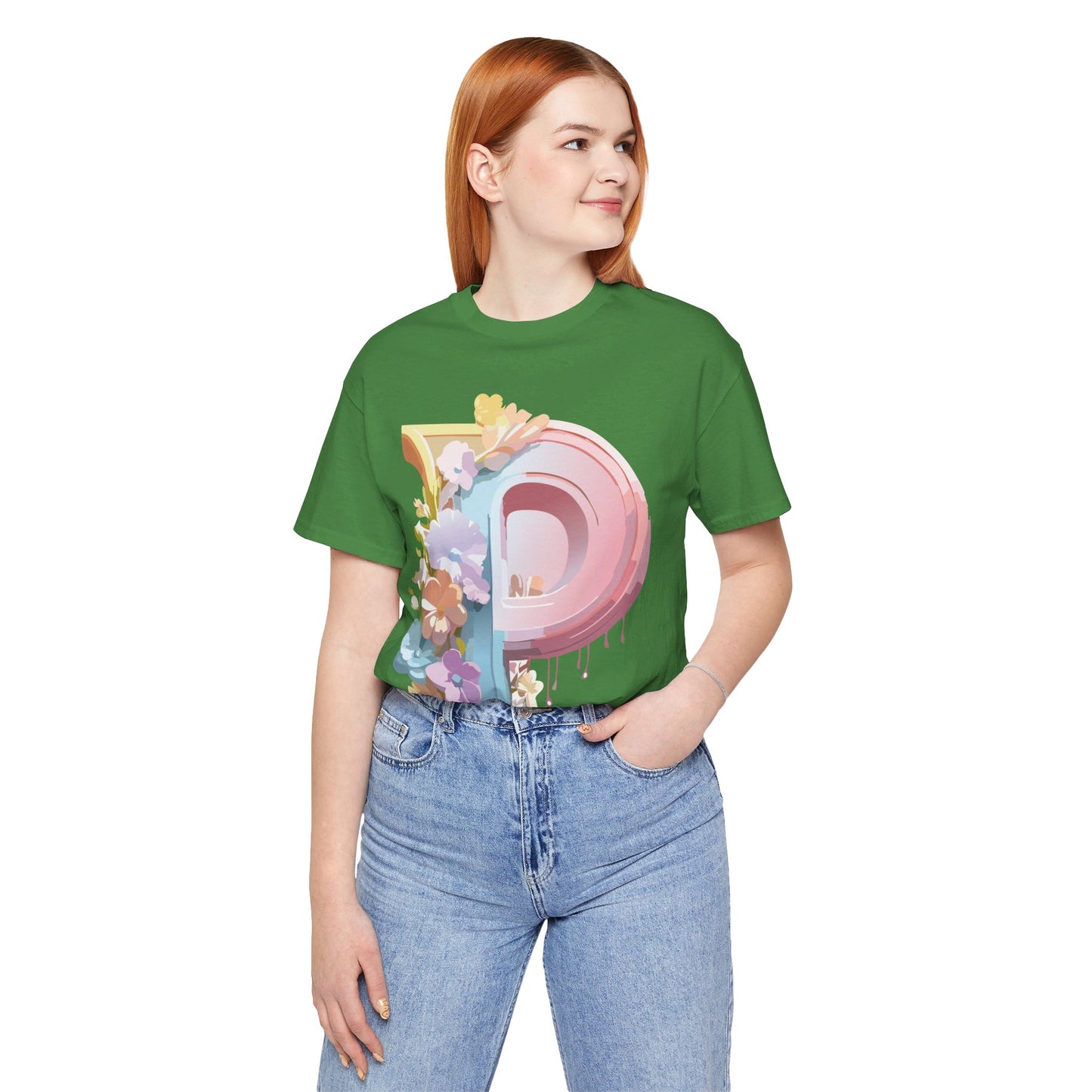 Natural Cotton Tee Shirt - Letters Collection - P Printify