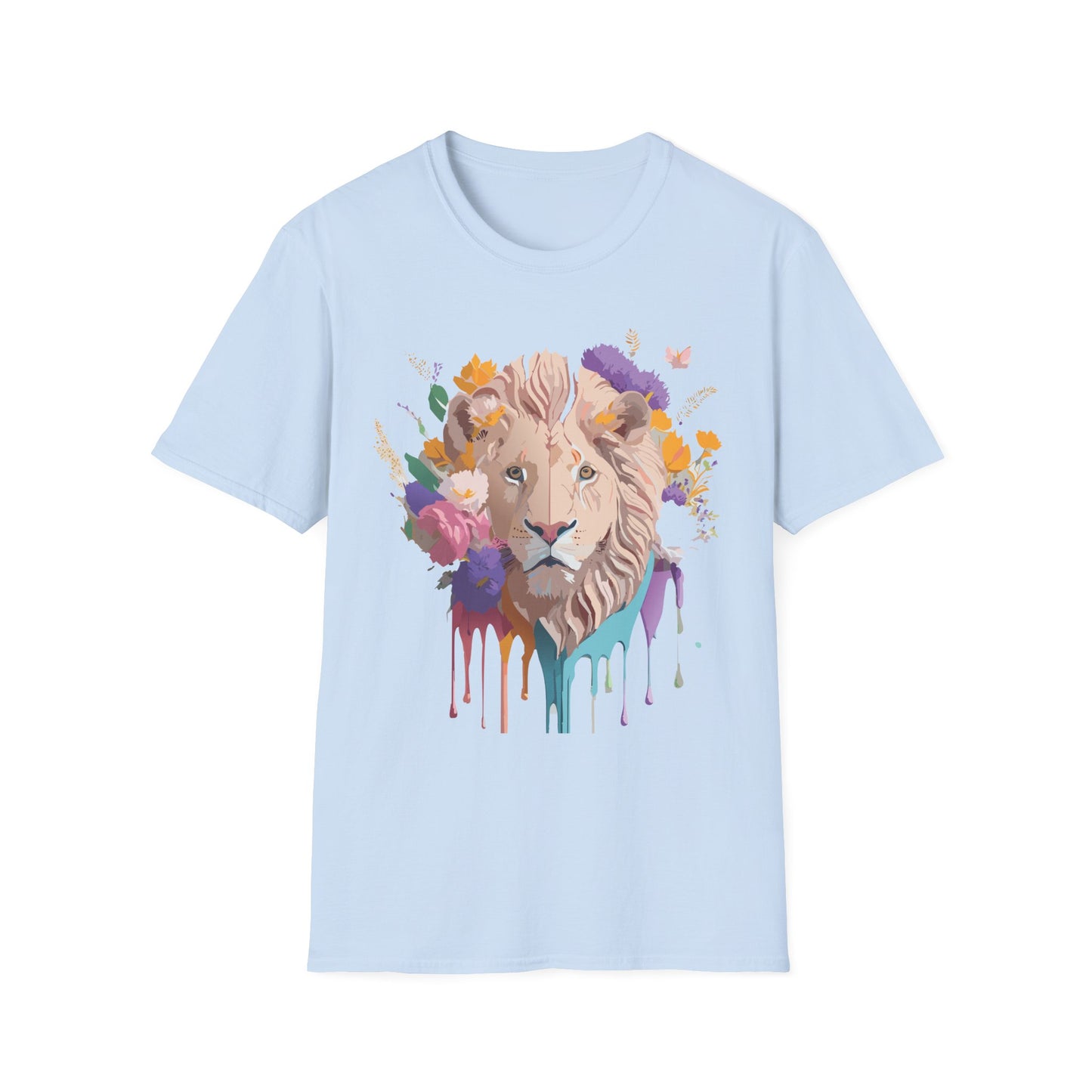 Lion Shirt, Shirt with Lion, Floral Lion Tee, Shirt with Animals