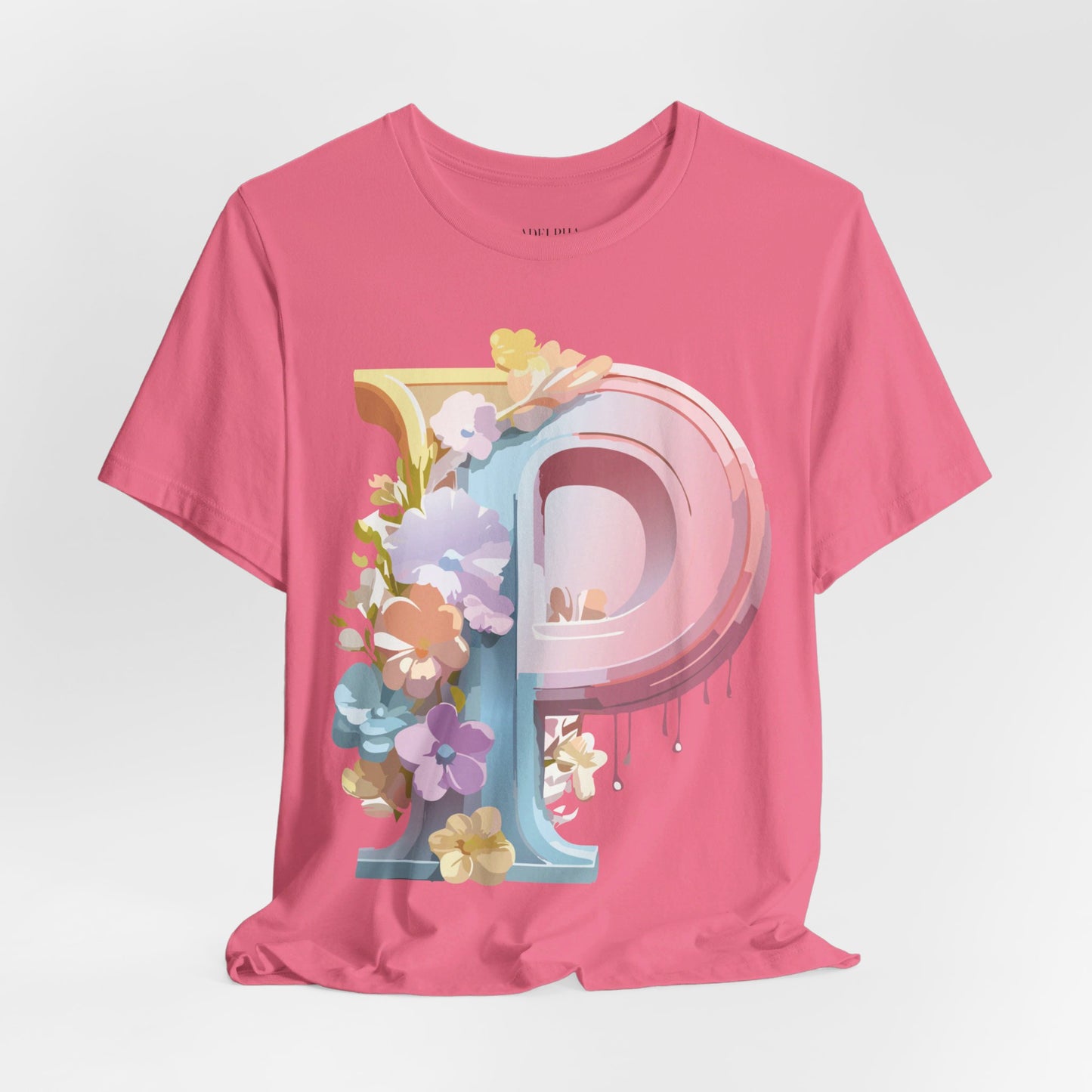 Natural Cotton Tee Shirt - Letters Collection - P Printify