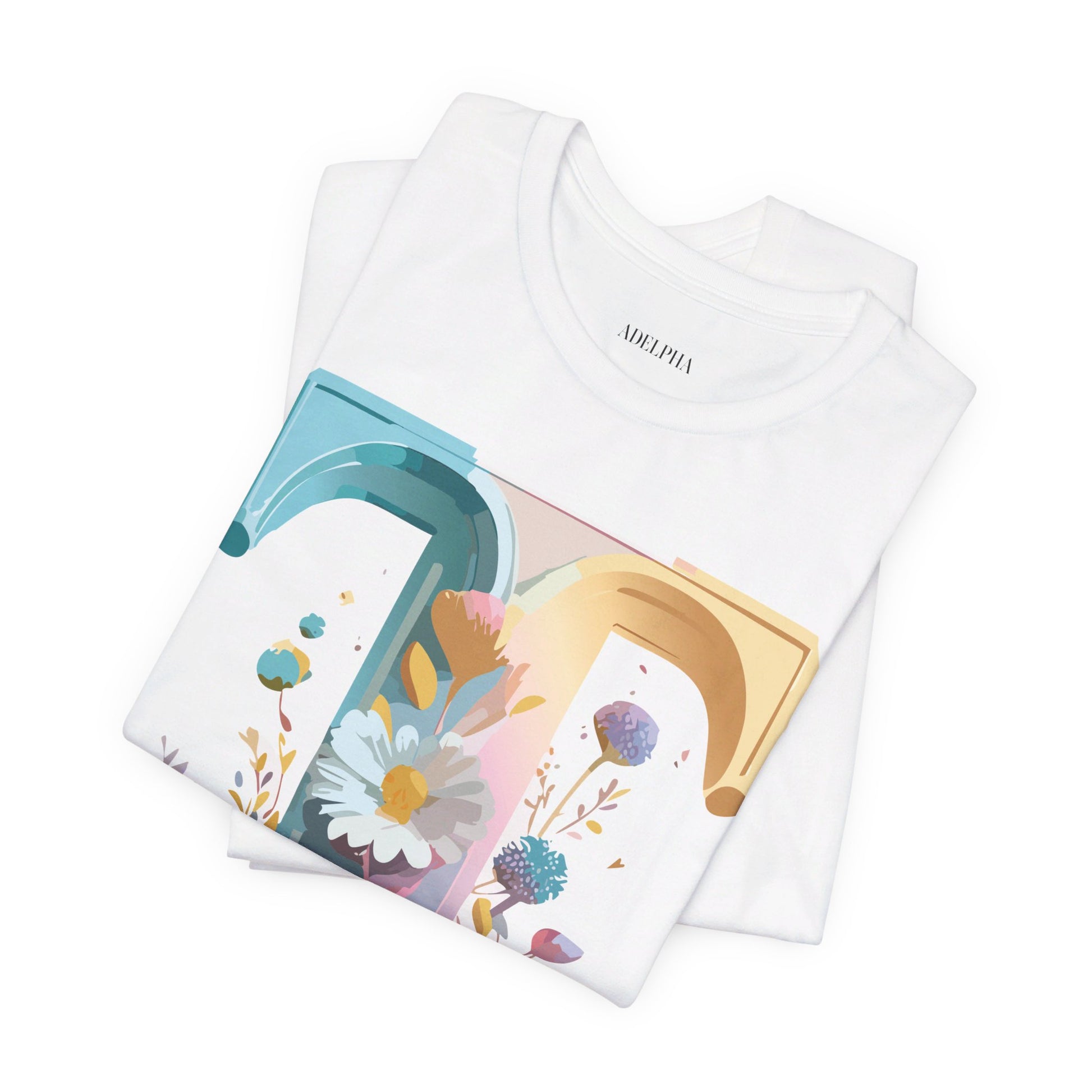 Natural Cotton Tee Shirt - Letters Collection - T Printify