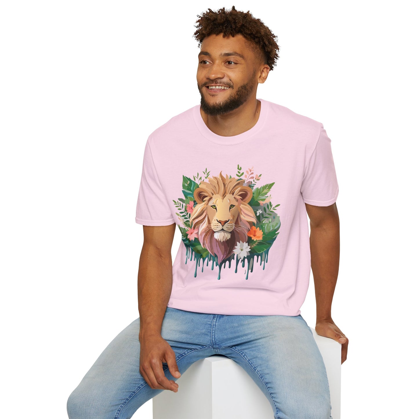 Lion Shirt, Shirt with Lion, Floral Lion Tee, Shirt with Animals