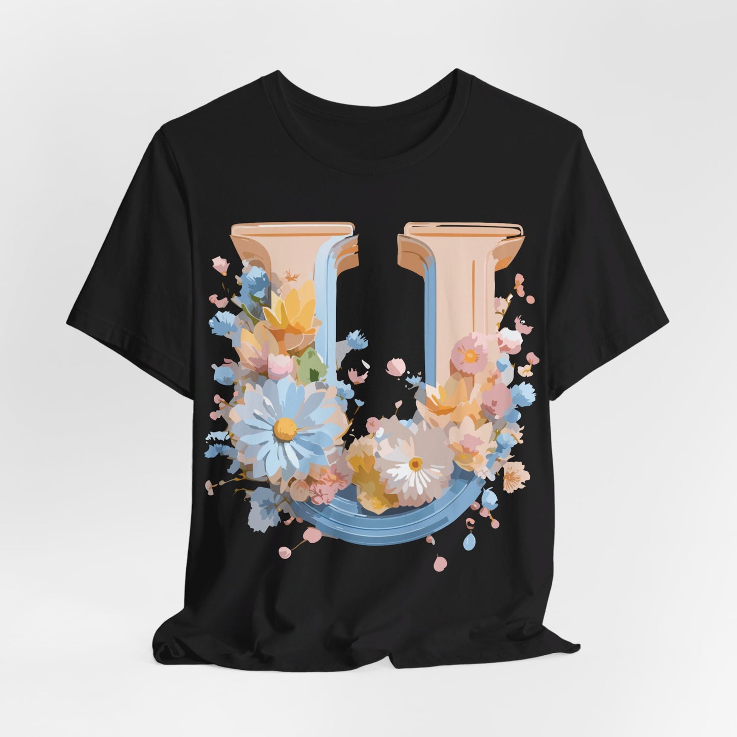 Natural Cotton Tee Shirt - Letters Collection - U Printify