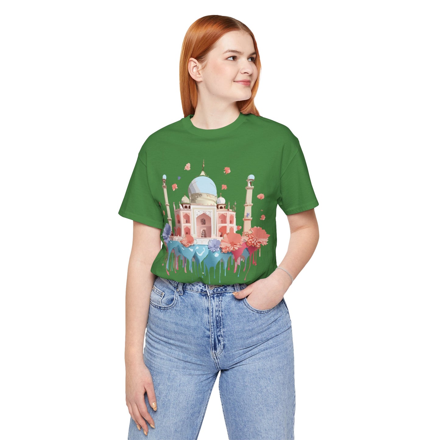 Natural Cotton Tee Shirt - Taj Mahal, India Printify