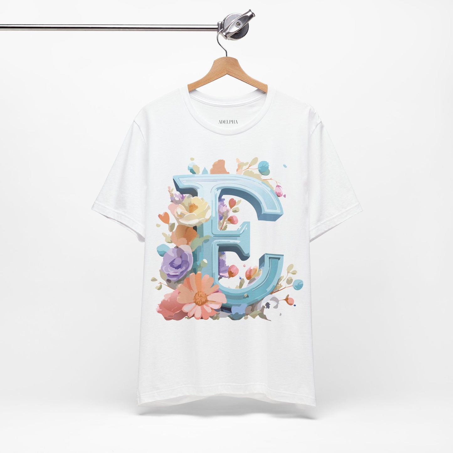 Natural Cotton Tee Shirt - Letters Collection - E Printify