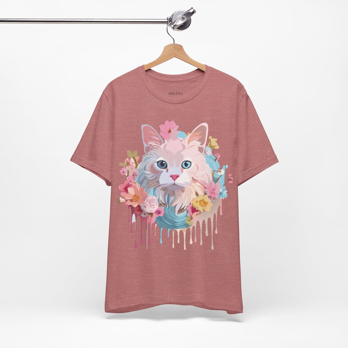 Natural Cotton Tee Shirt with Cat Printify