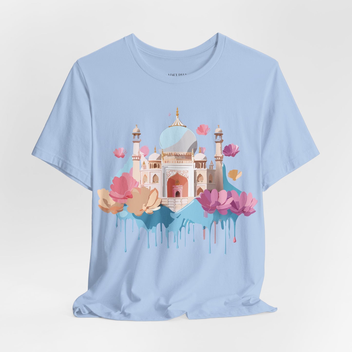 Natural Cotton Tee Shirt - Taj Mahal, India Printify