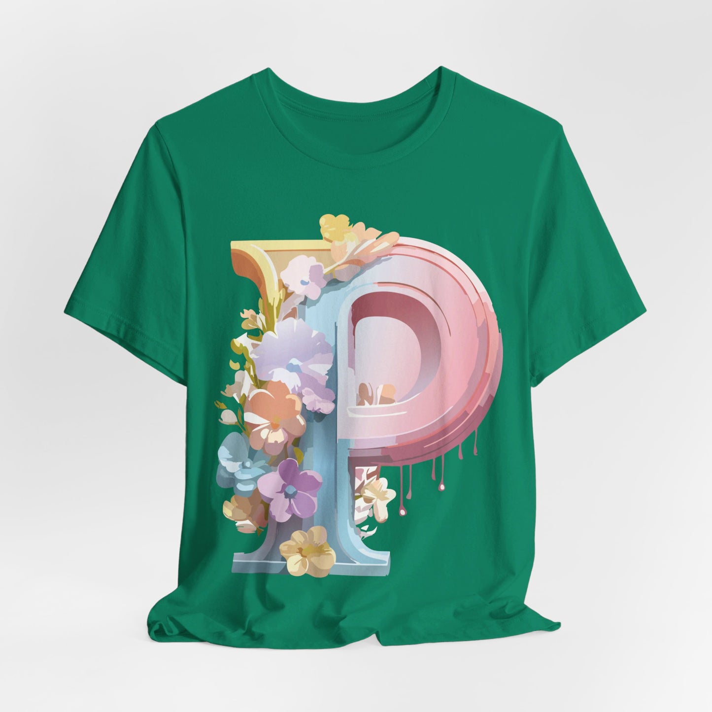 Natural Cotton Tee Shirt - Letters Collection - P Printify