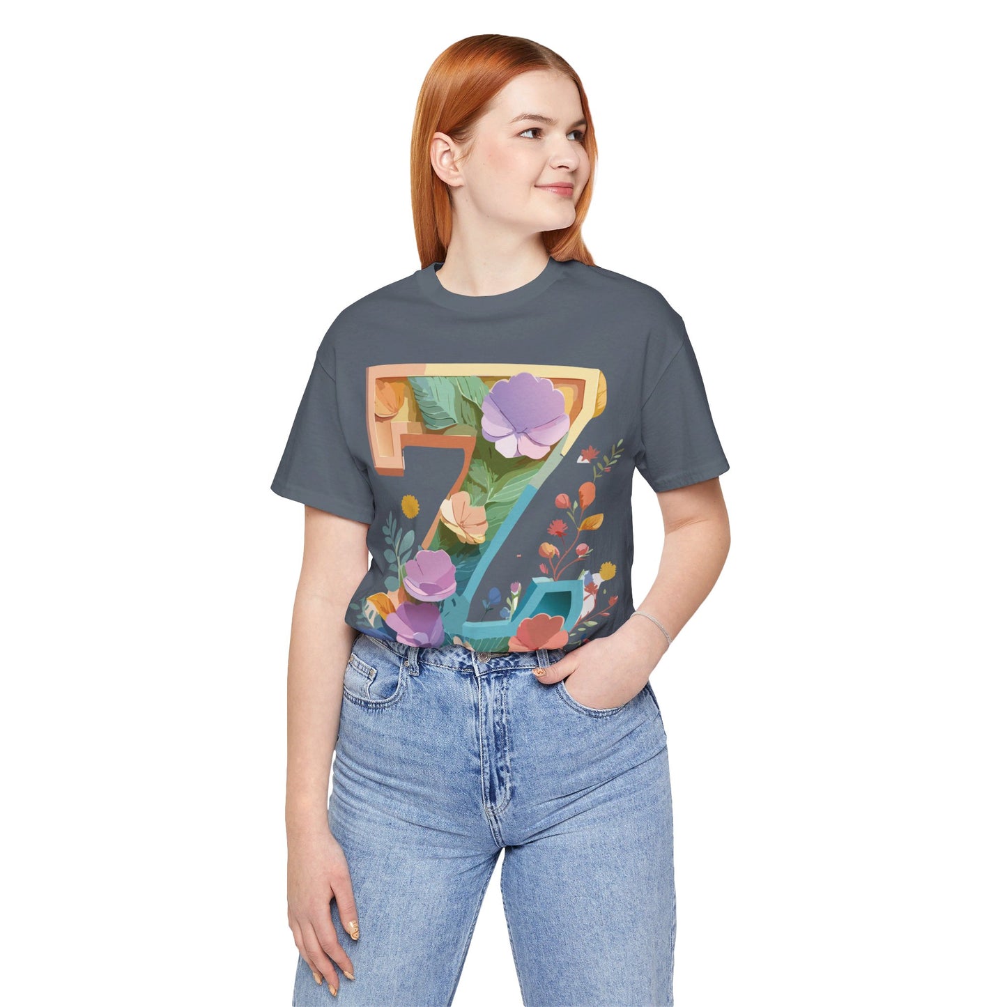 Natural Cotton Tee Shirt - Letters Collection - Z Printify