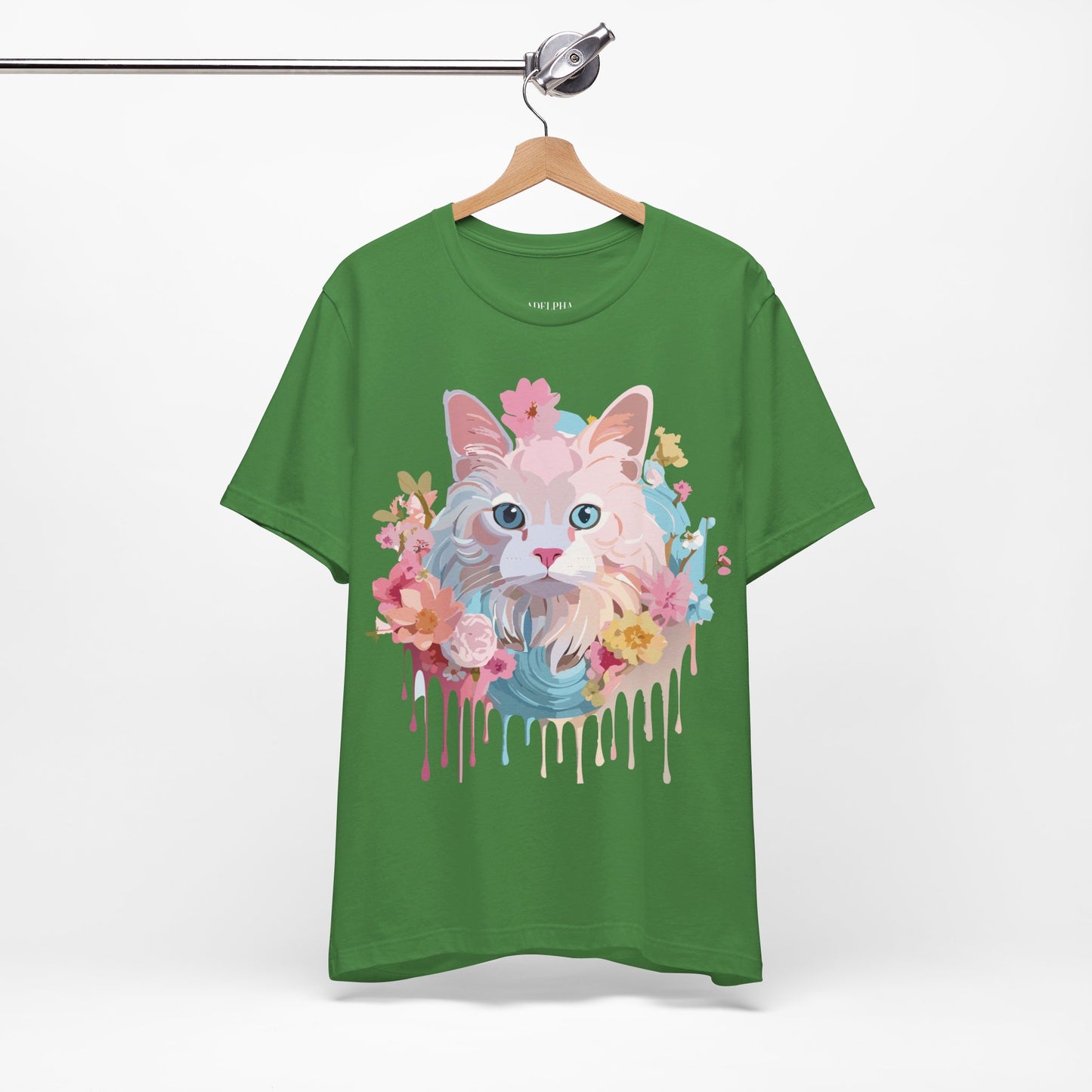 Natural Cotton Tee Shirt with Cat Printify