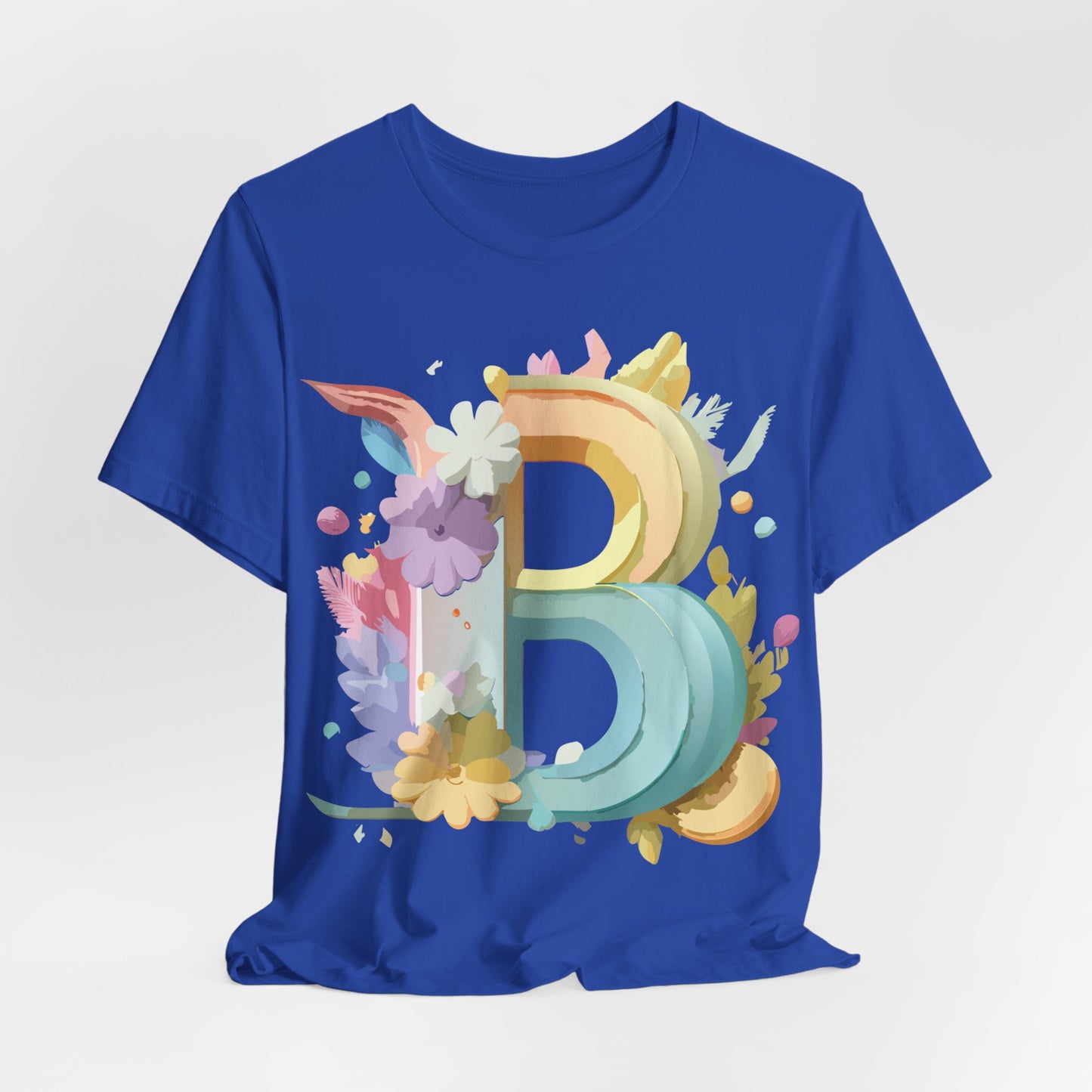 Natural Cotton Tee Shirt - Letters Collection - B Printify