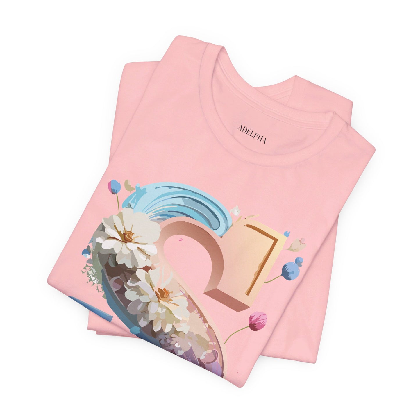 Natural Cotton Tee Shirt - Letters Collection - S Printify