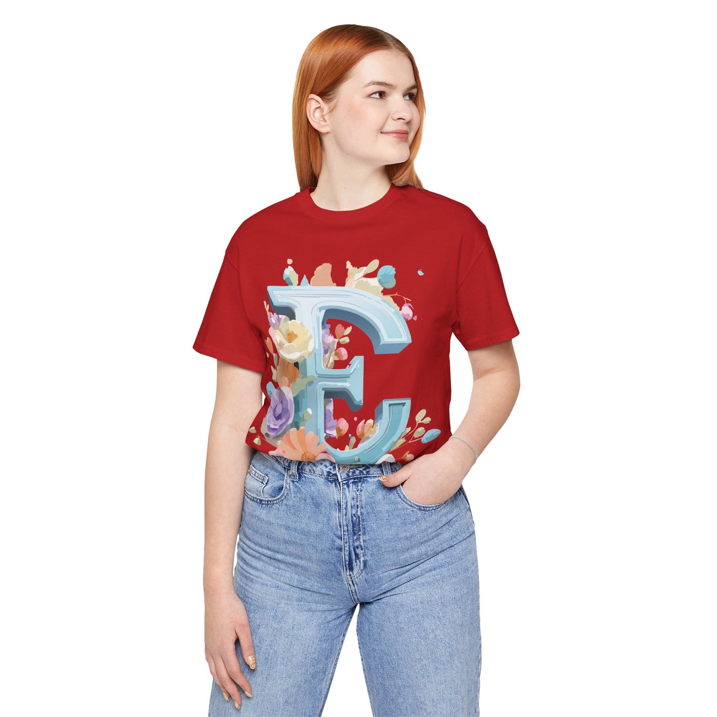 Natural Cotton Tee Shirt - Letters Collection - E Printify