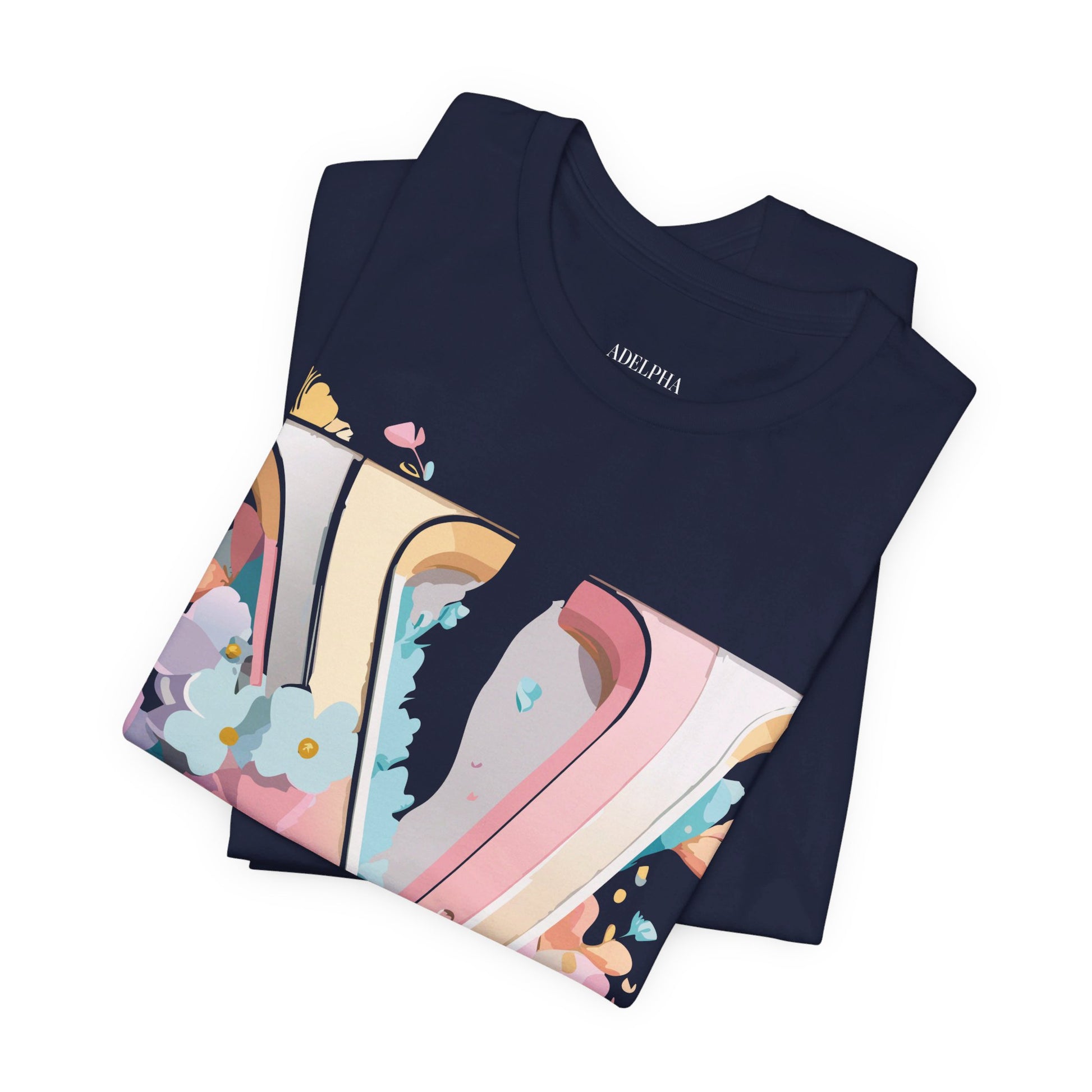 Natural Cotton Tee Shirt - Letters Collection - V Printify