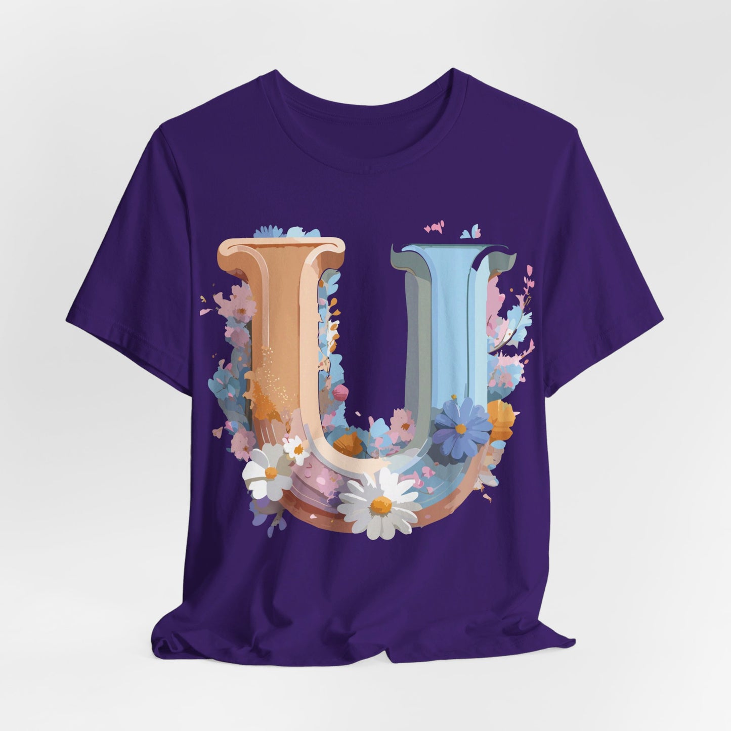 Natural Cotton Tee Shirt - Letters Collection - U Printify