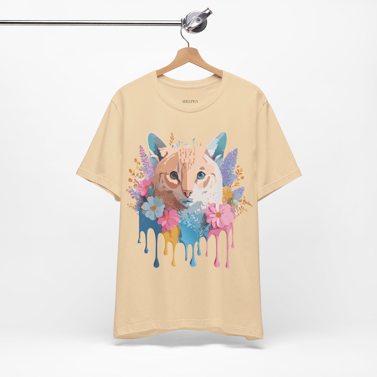 Natural Cotton Tee Shirt with Cat Printify