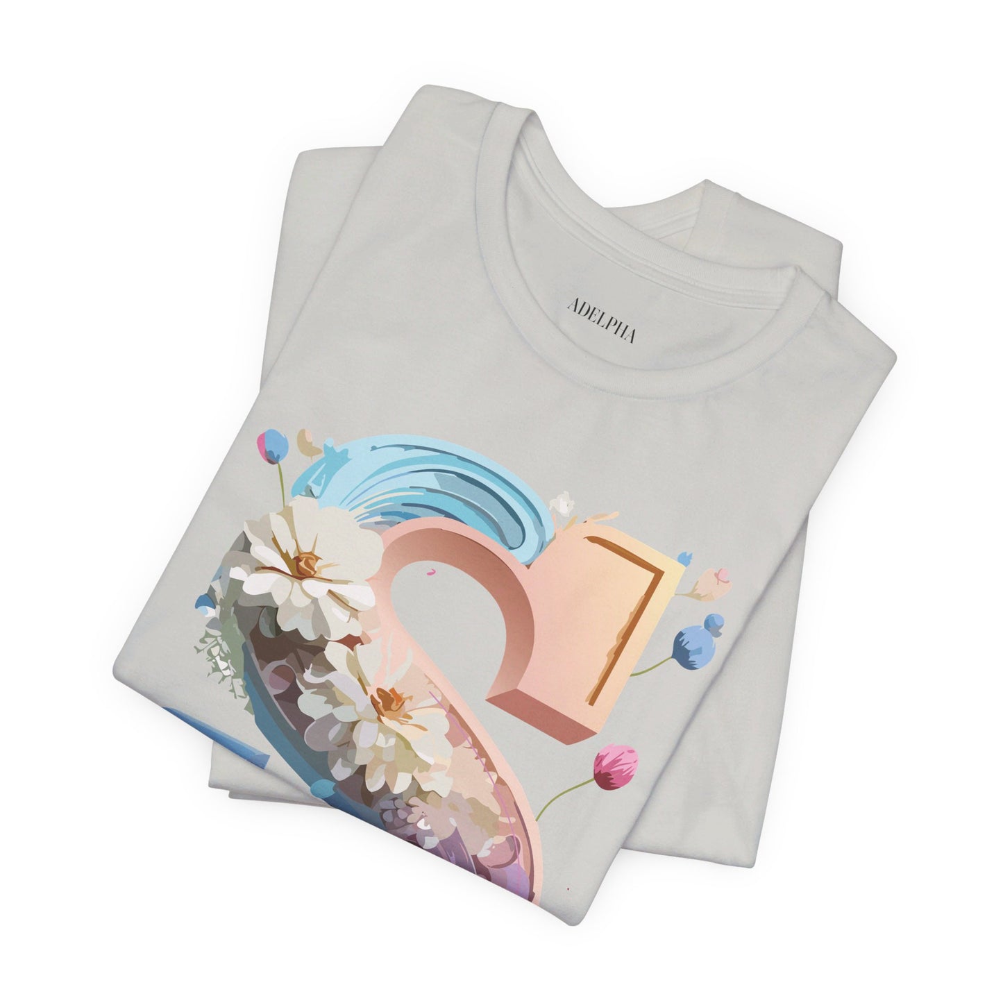 Natural Cotton Tee Shirt - Letters Collection - S Printify