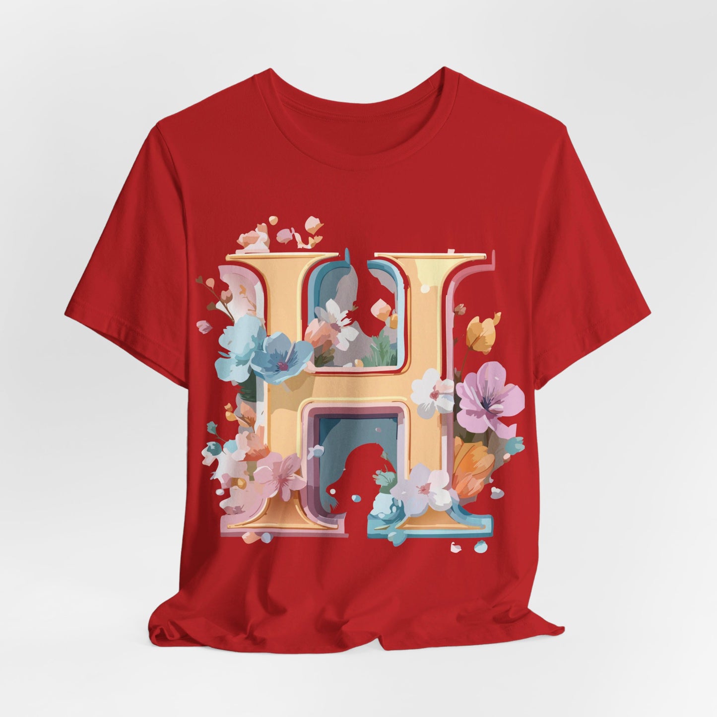 Natural Cotton Tee Shirt - Letters Collection - H Printify