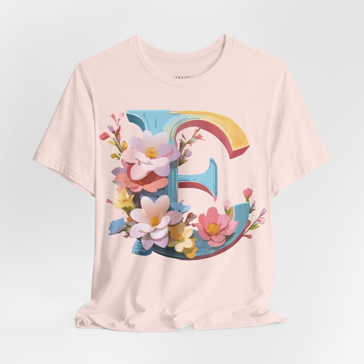 Natural Cotton Tee Shirt - Letters Collection - E Printify