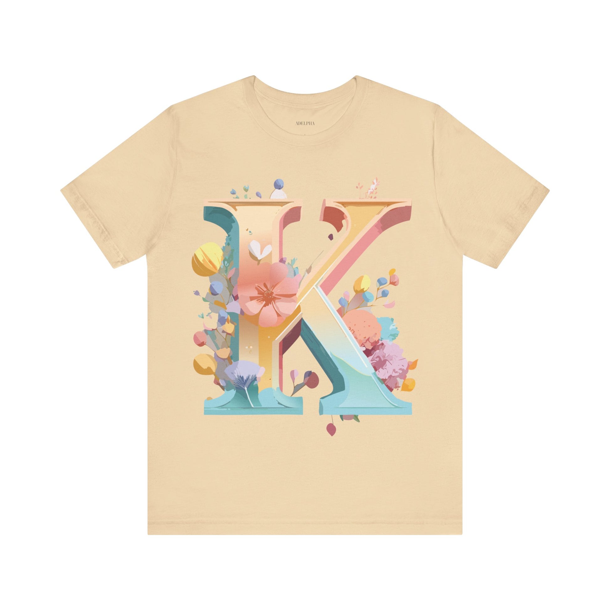 Natural Cotton Tee Shirt - Letters Collection - K Printify