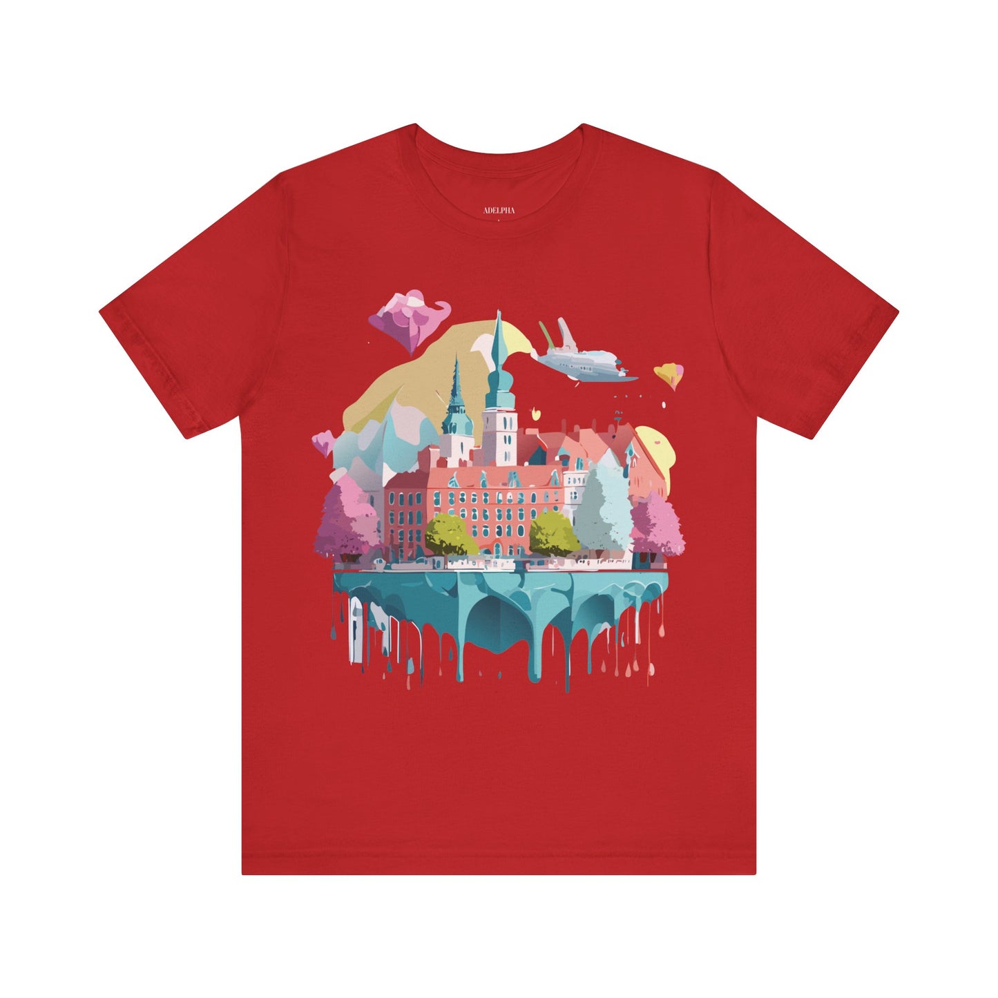 Natural Cotton Tee Shirt - Beautiful Places Collection - Warnemünde and Rostock - Germany Printify
