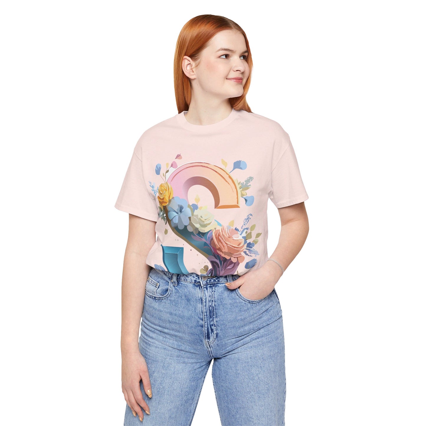 Natural Cotton Tee Shirt - Letters Collection - S Printify