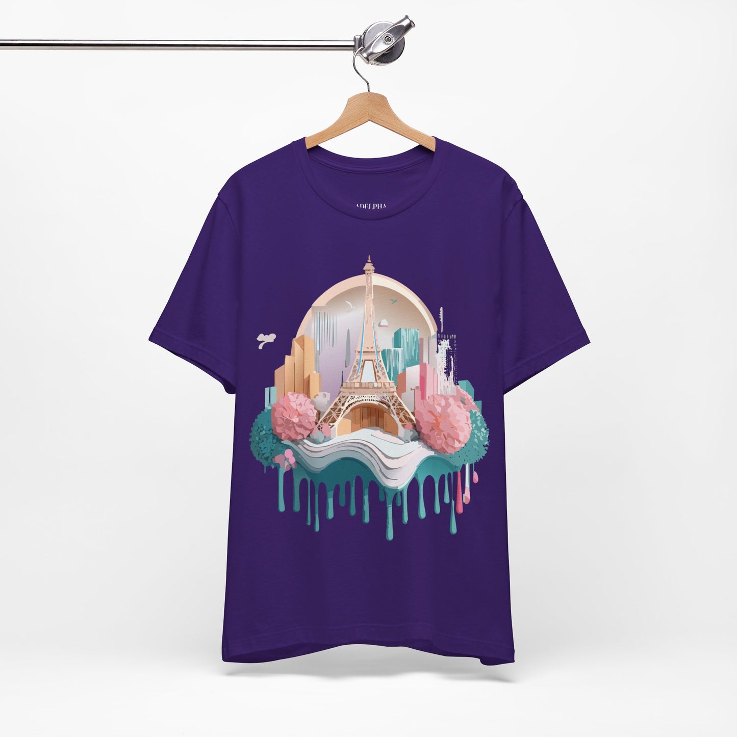 Natural Cotton Tee Shirt - Beautiful Places Collection - Paris Printify