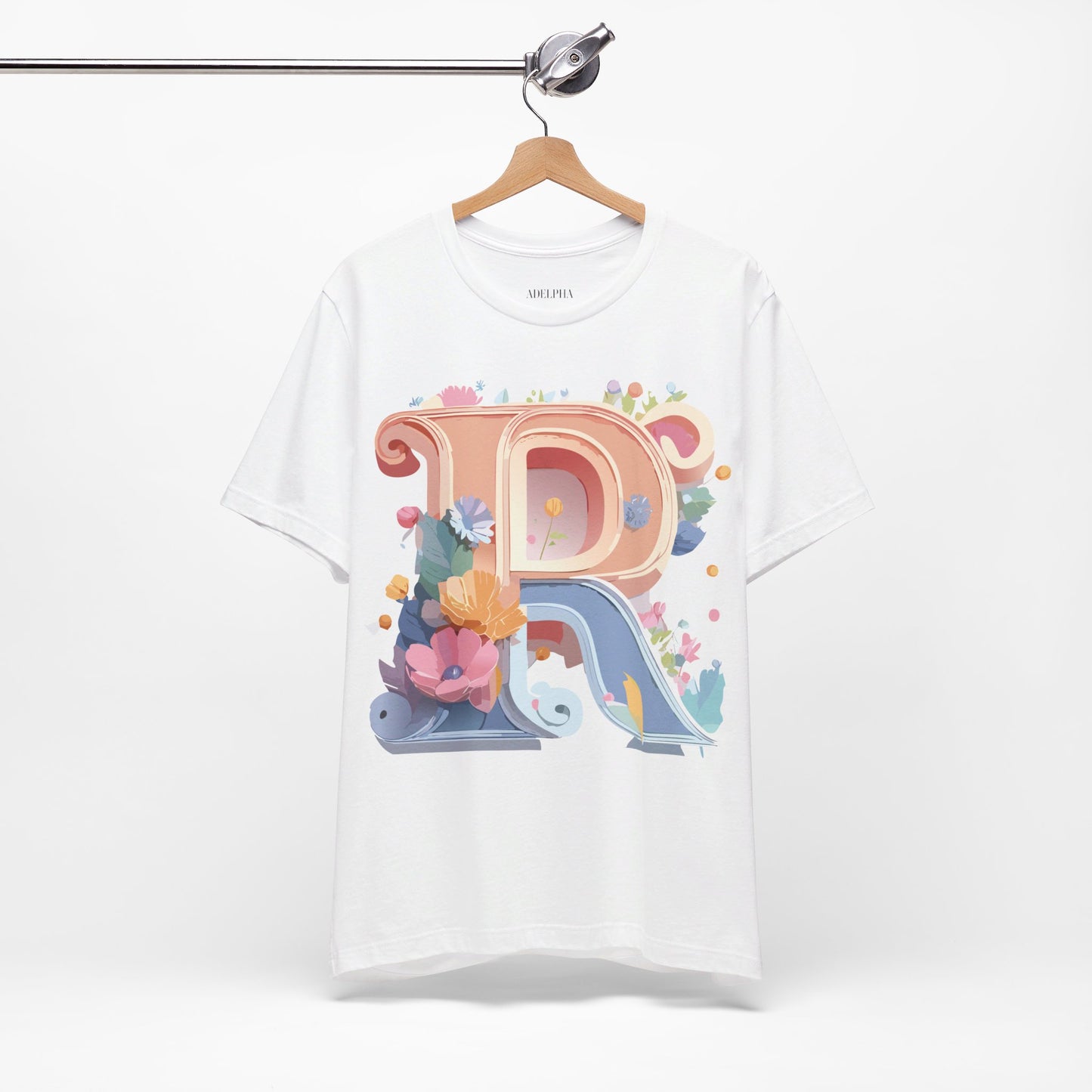 Natural Cotton Tee Shirt - Letters Collection - R Printify