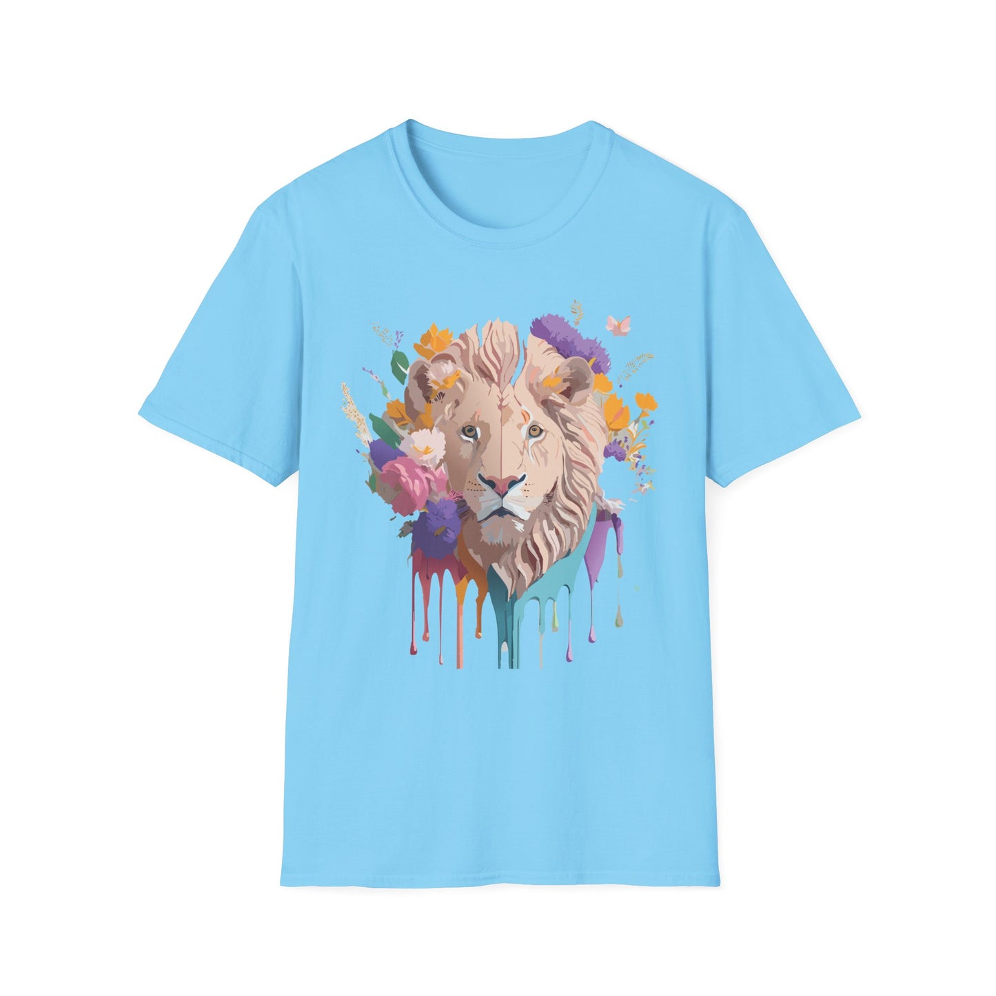 Lion Shirt, Shirt with Lion, Floral Lion Tee, Shirt with Animals