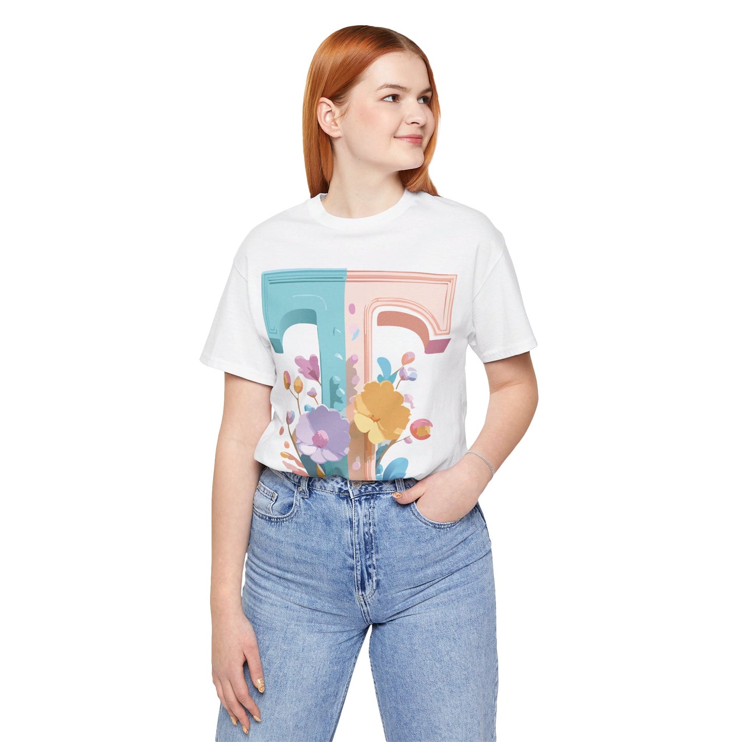 Natural Cotton Tee Shirt - Letters Collection - T Printify