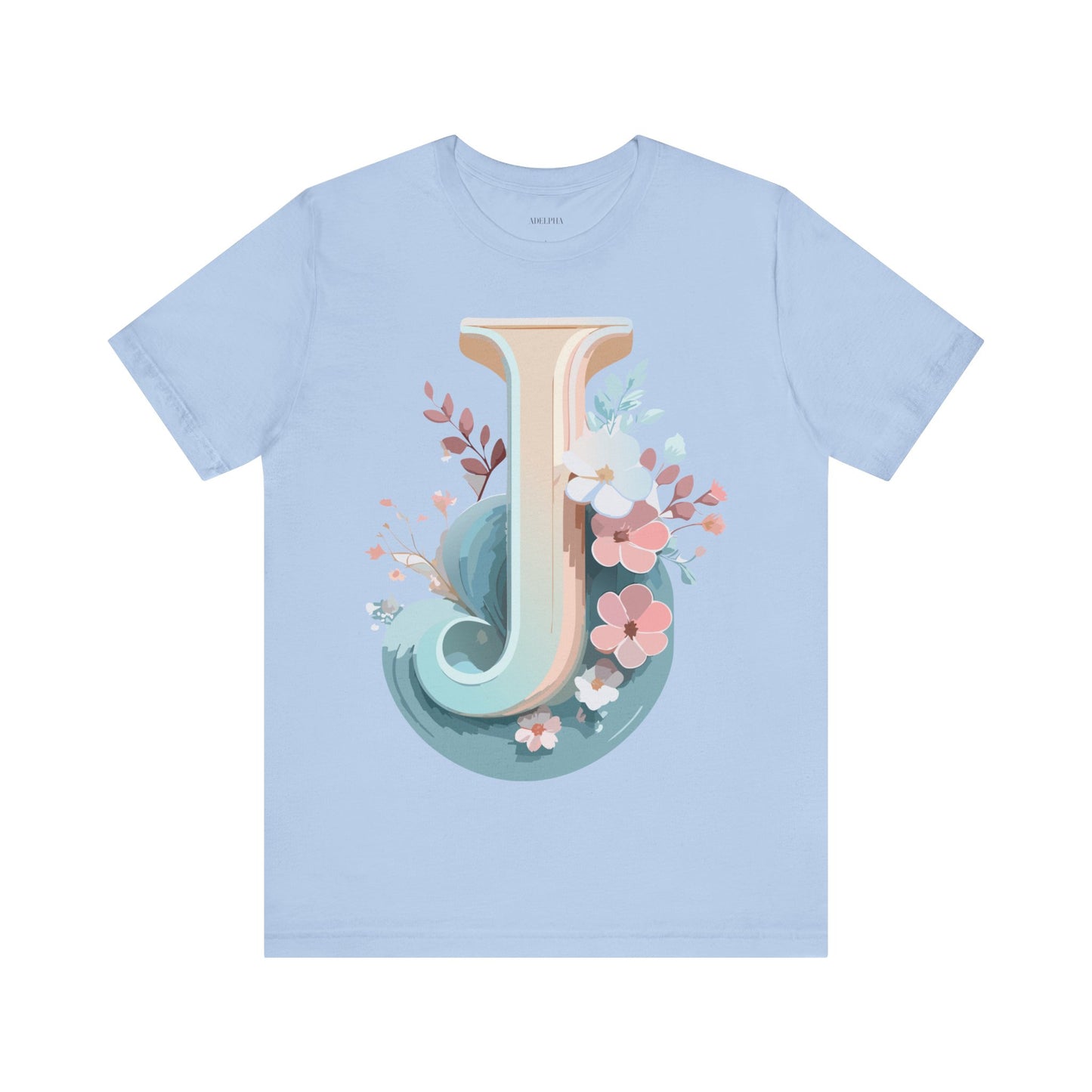 Natural Cotton Tee Shirt - Letters Collection - J Printify