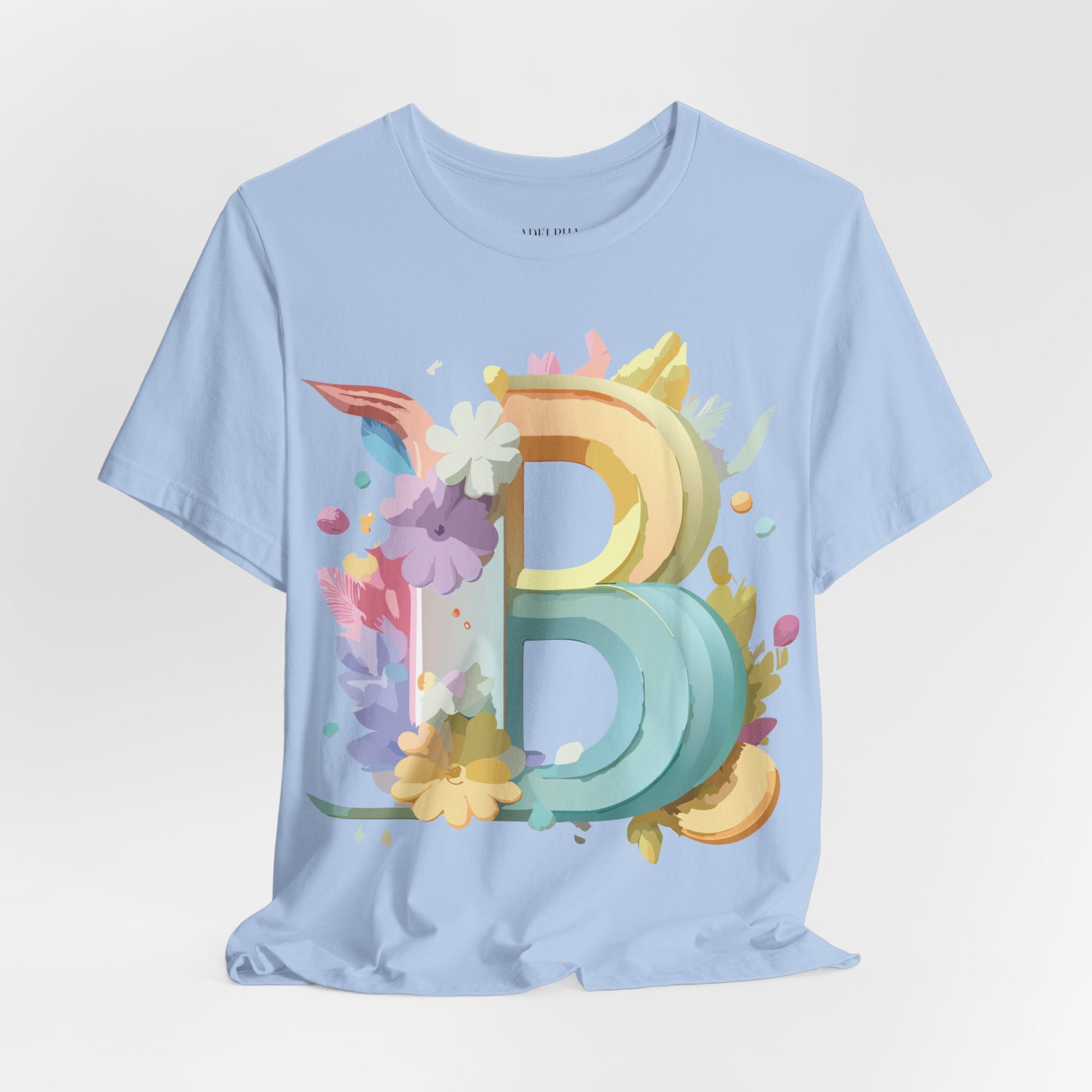 Natural Cotton Tee Shirt - Letters Collection - B Printify
