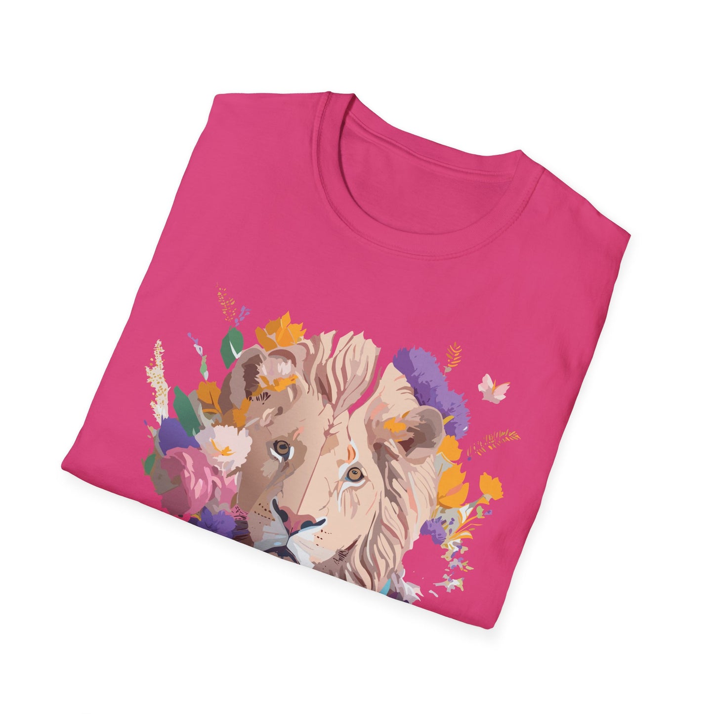 Lion Shirt, Shirt with Lion, Floral Lion Tee, Shirt with Animals