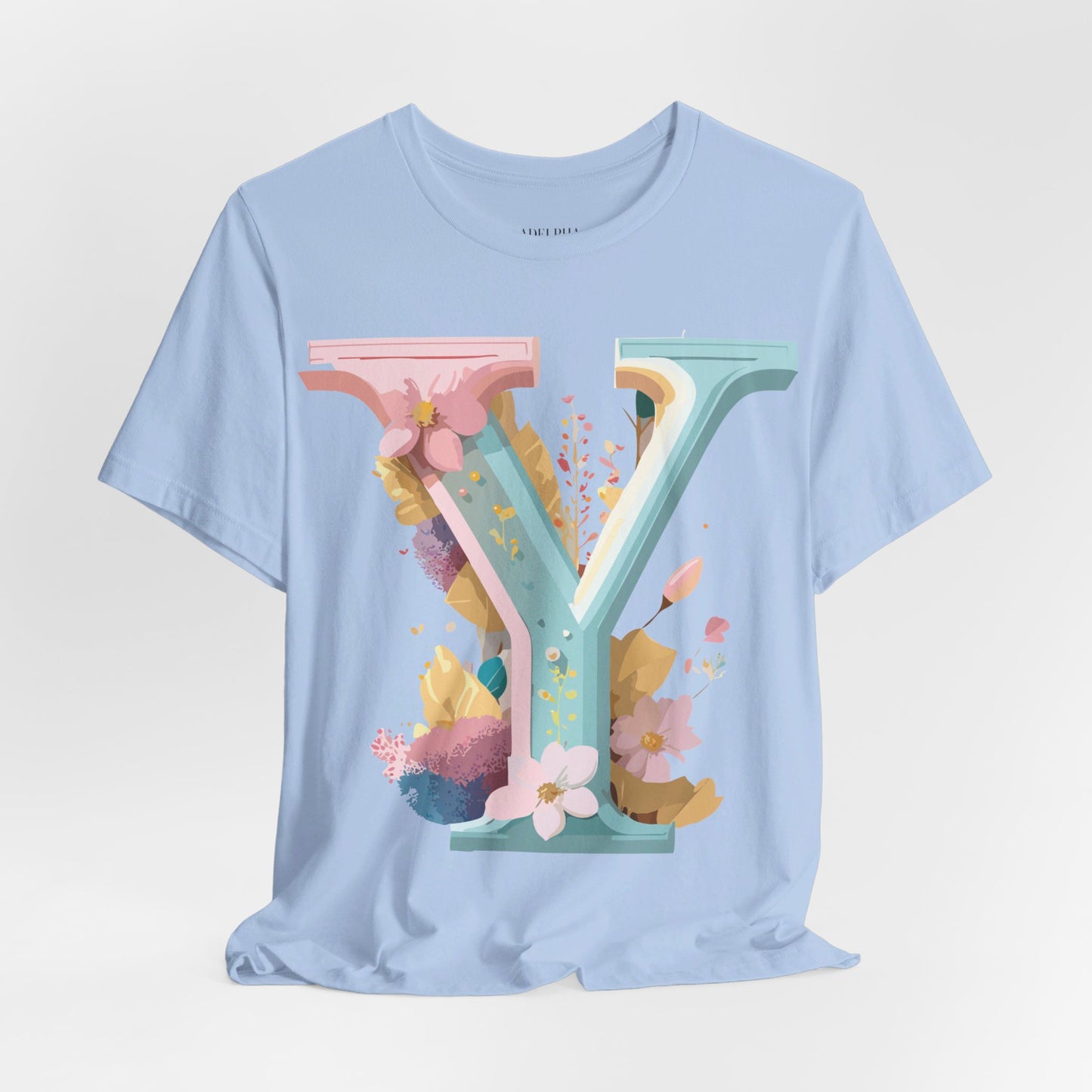 Natural Cotton Tee Shirt - Letters Collection - Y Printify