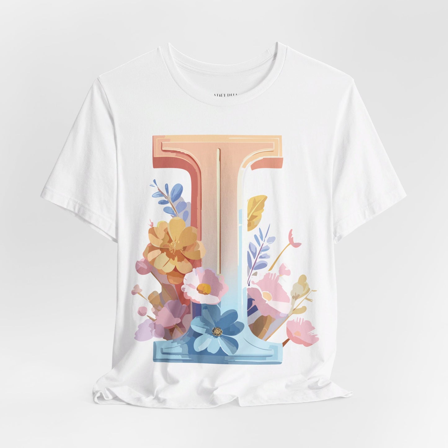 Natural Cotton Tee Shirt - Letters Collection - I Printify