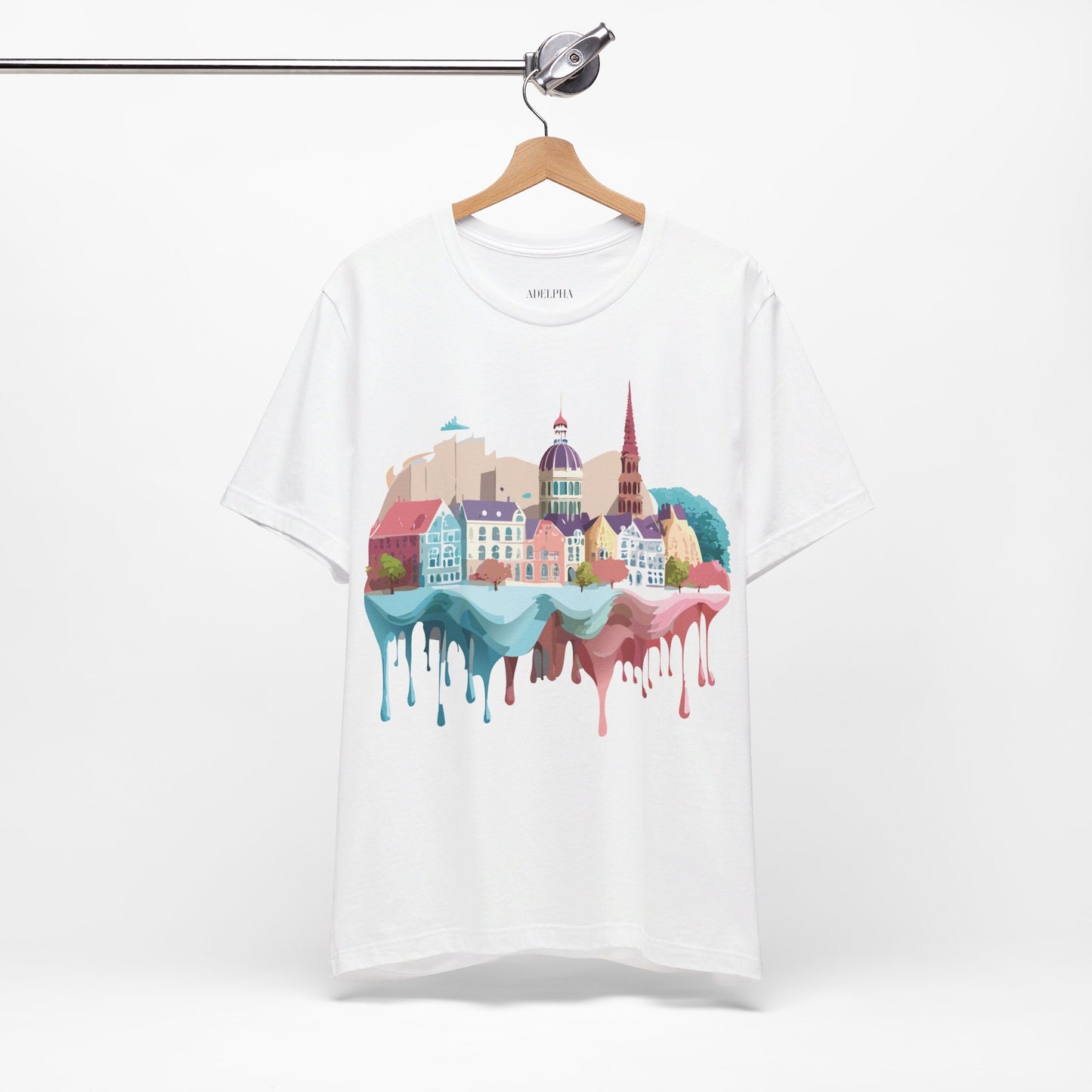 Natural Cotton Tee Shirt - Beautiful Places Collection - Warnemünde and Rostock - Germany Printify