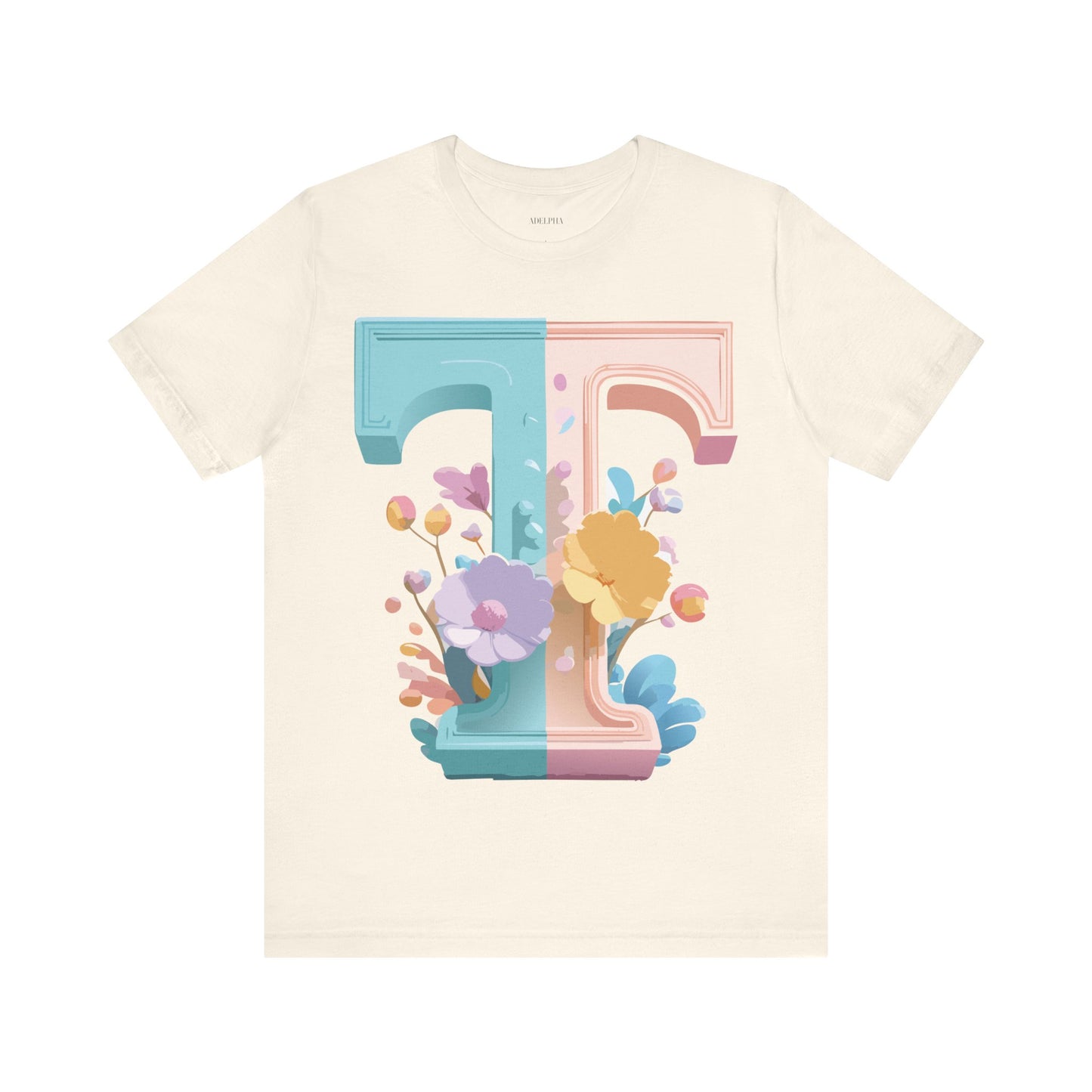 Natural Cotton Tee Shirt - Letters Collection - T Printify