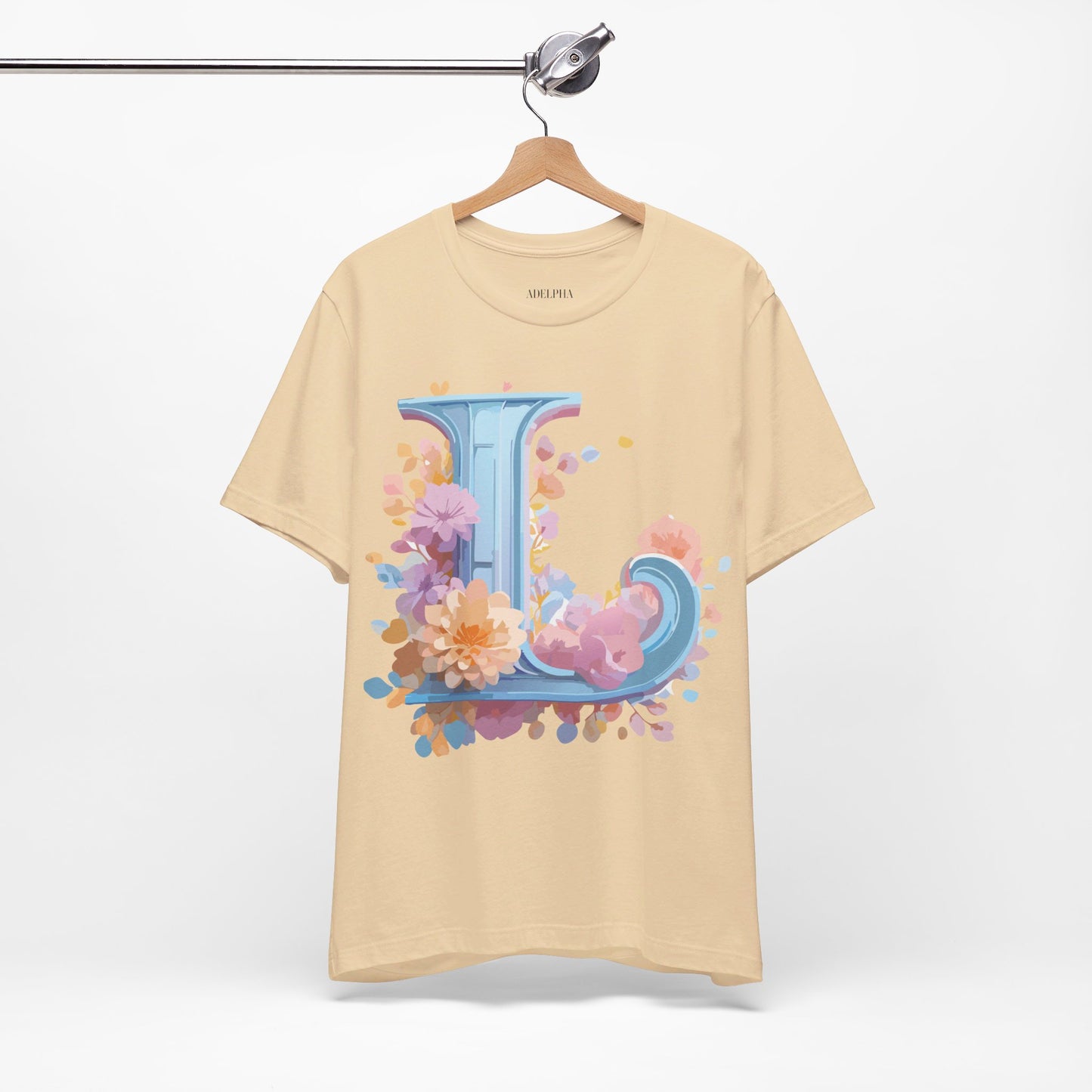 Natural Cotton Tee Shirt - Letters Collection - L Printify