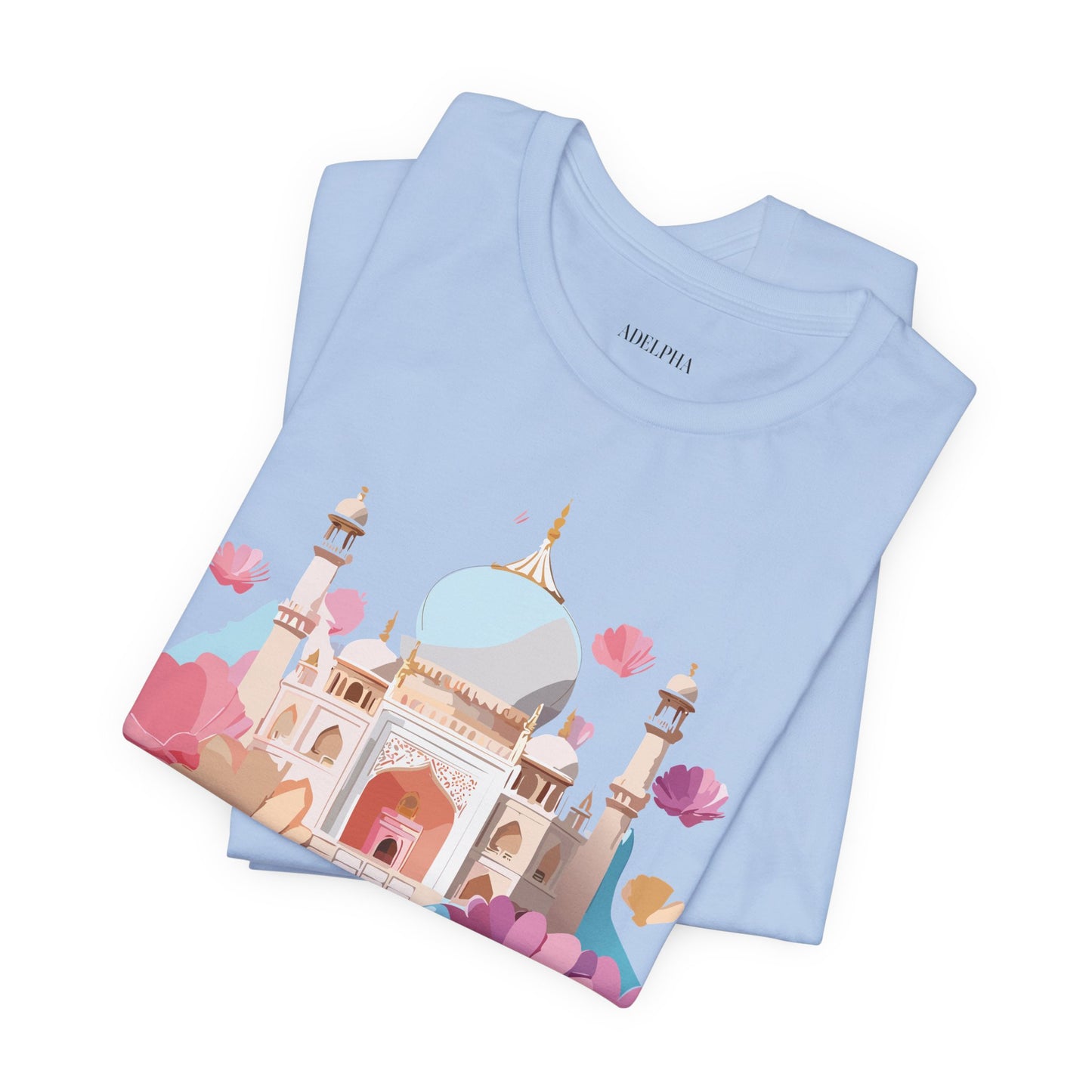 Natural Cotton Tee Shirt - Taj Mahal, India Printify
