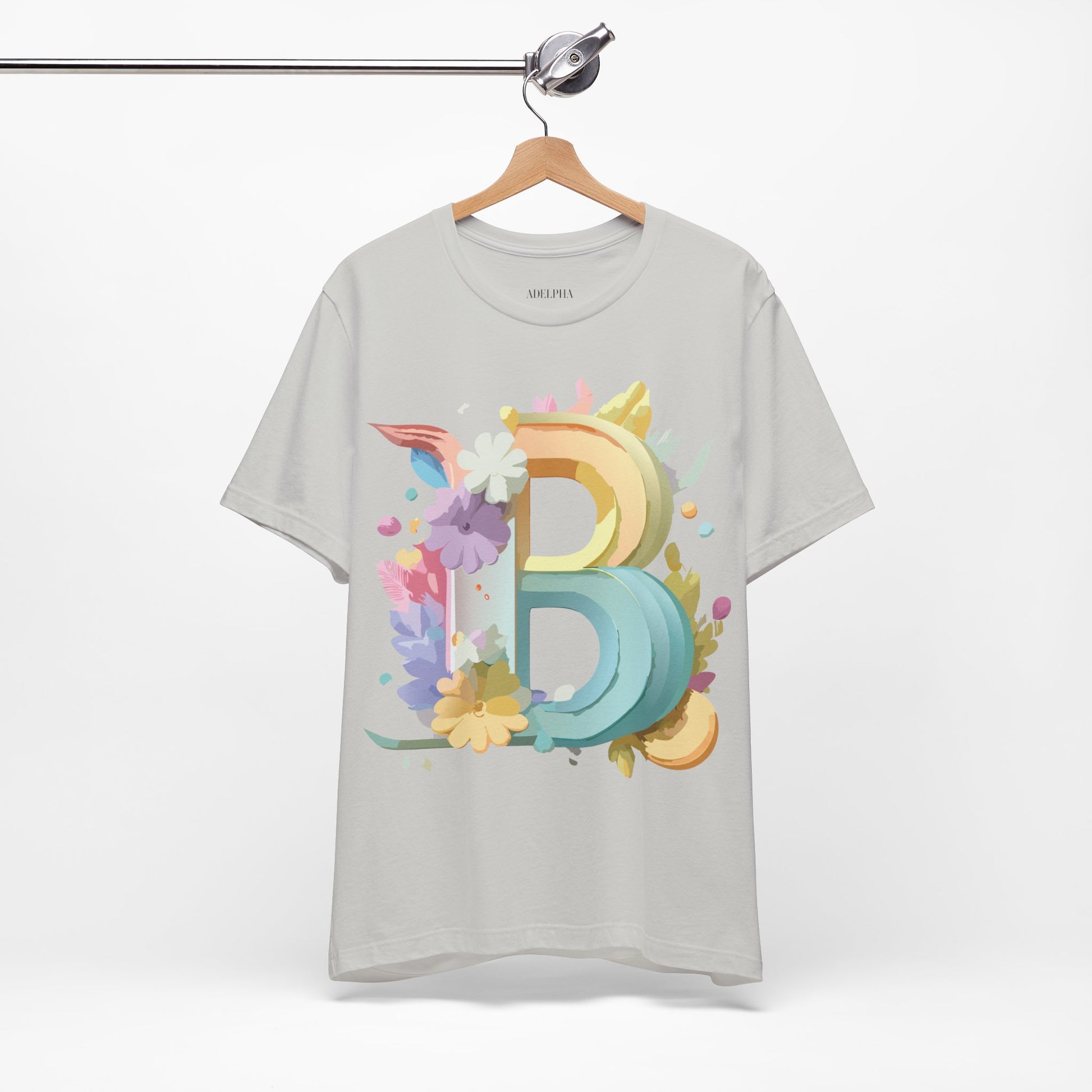 Natural Cotton Tee Shirt - Letters Collection - B Printify